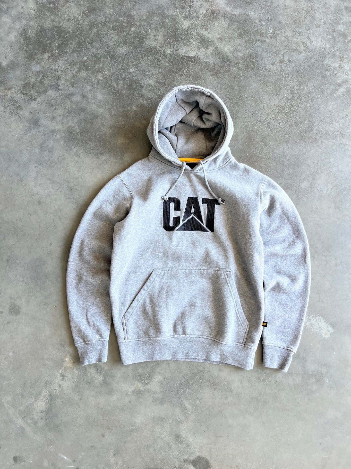 Vintage Grey Cat Spellout Hoodie - M