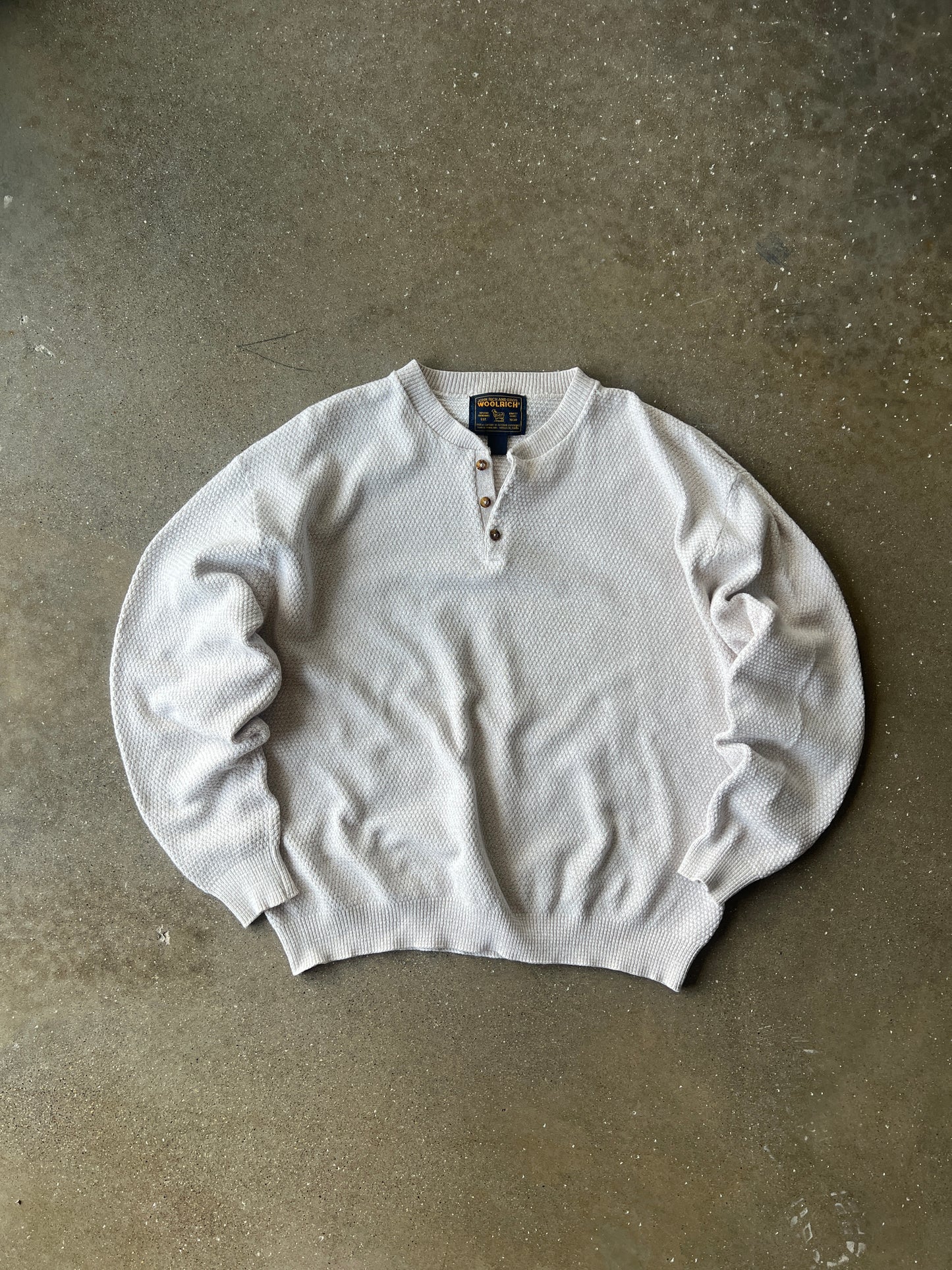 Vintage Oatmeal John Rich & Bros Waffle Knit Sweater