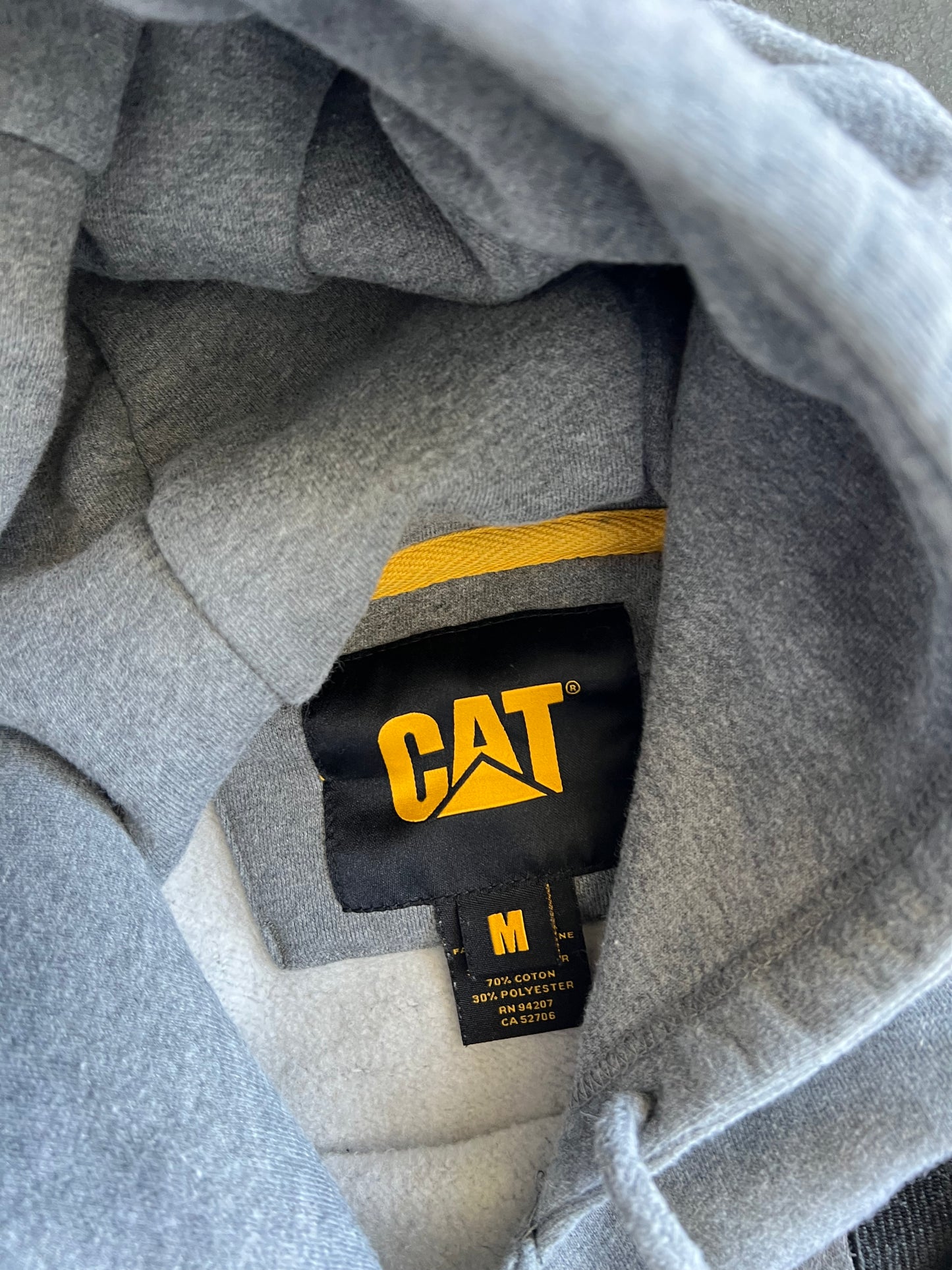 Vintage Grey Cat Spellout Hoodie - M