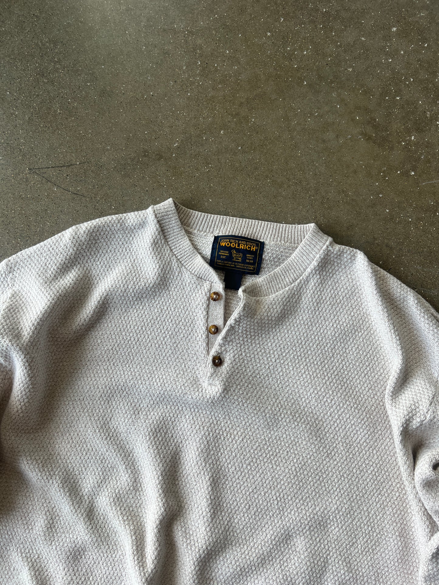 Vintage Oatmeal John Rich & Bros Waffle Knit Sweater
