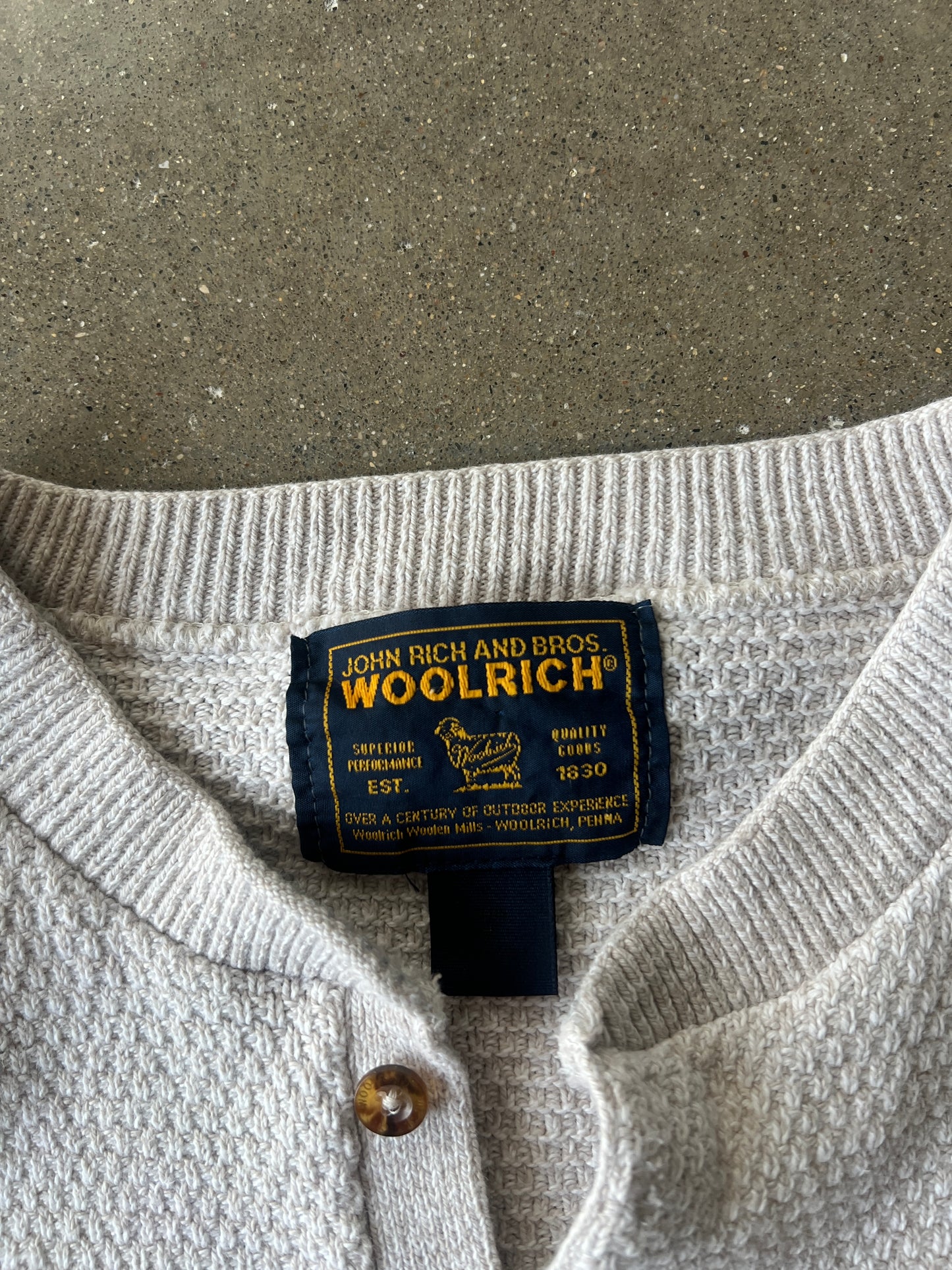 Vintage Oatmeal John Rich & Bros Waffle Knit Sweater