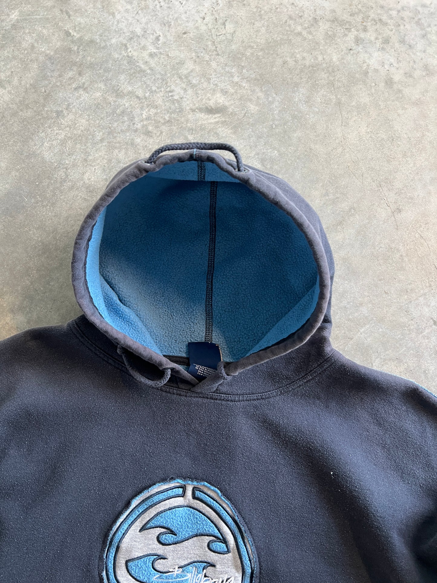 Vintage Blue Y2k Billabong Spellout Hoodie - XXL