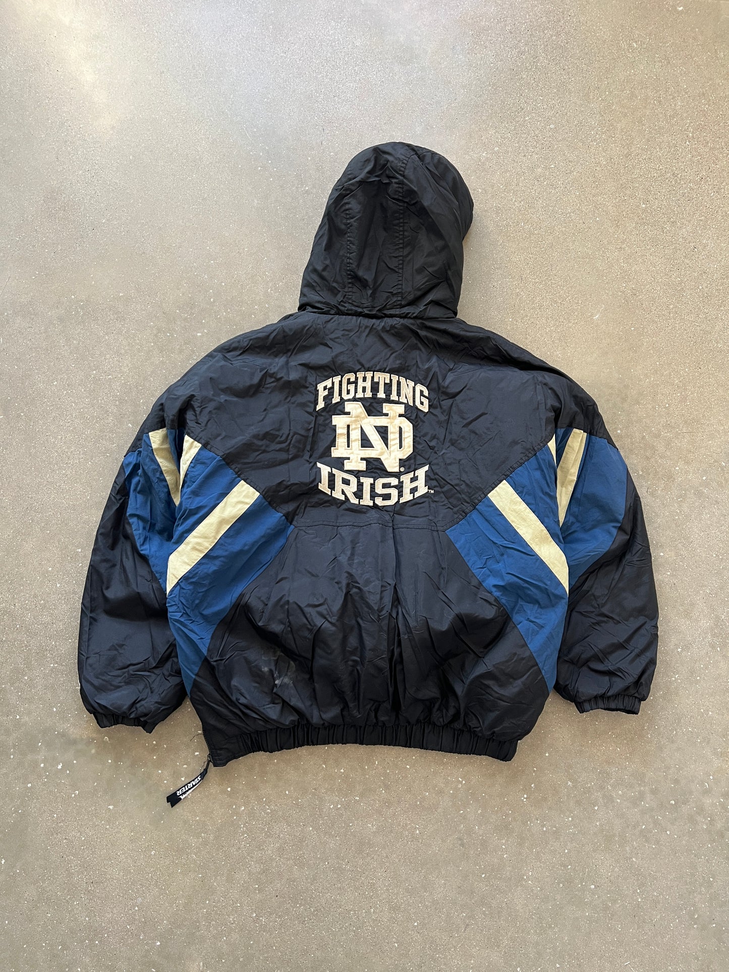 Vintage Black Notre Dame Puffer Jacket - XXL