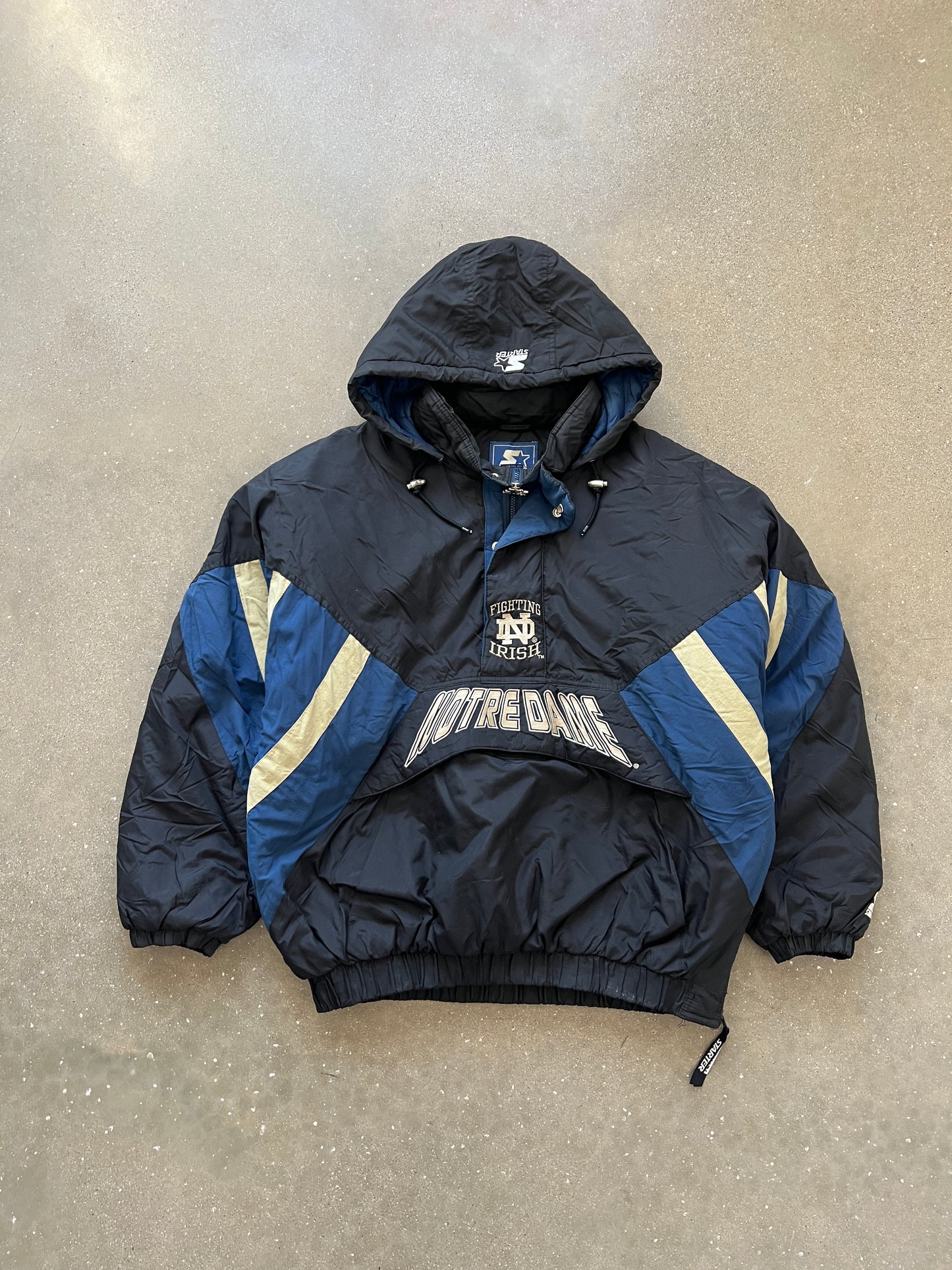 Vintage Black Notre Dame Puffer Jacket - XXL