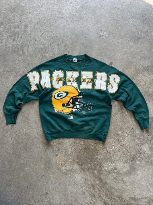 Vintage Green Bay Spellout Crew - XL