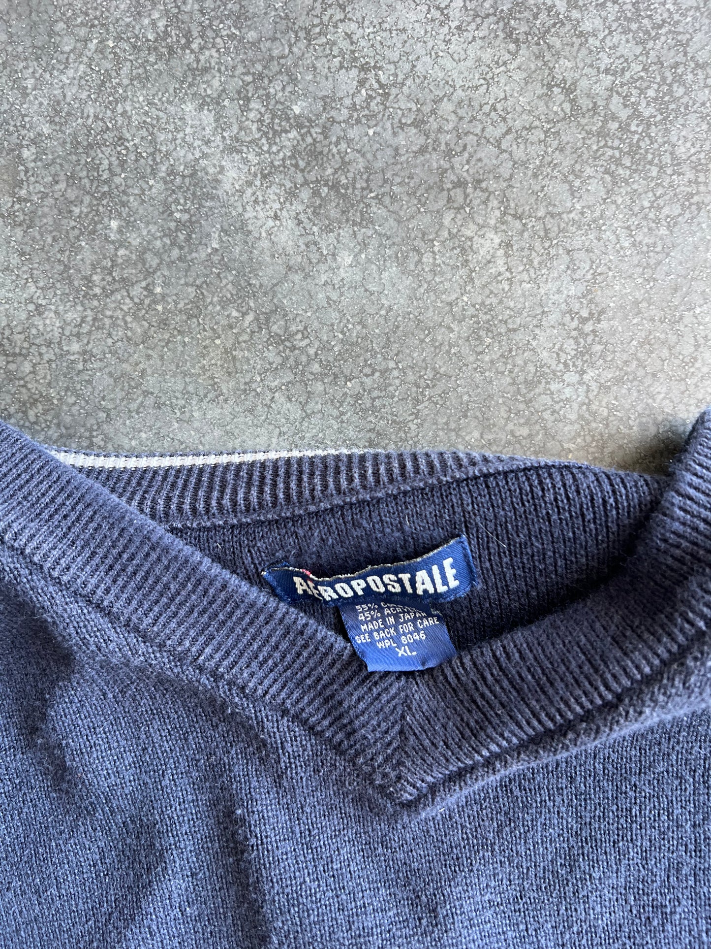 Vintage Navy Blue Stripped Sweater - XL