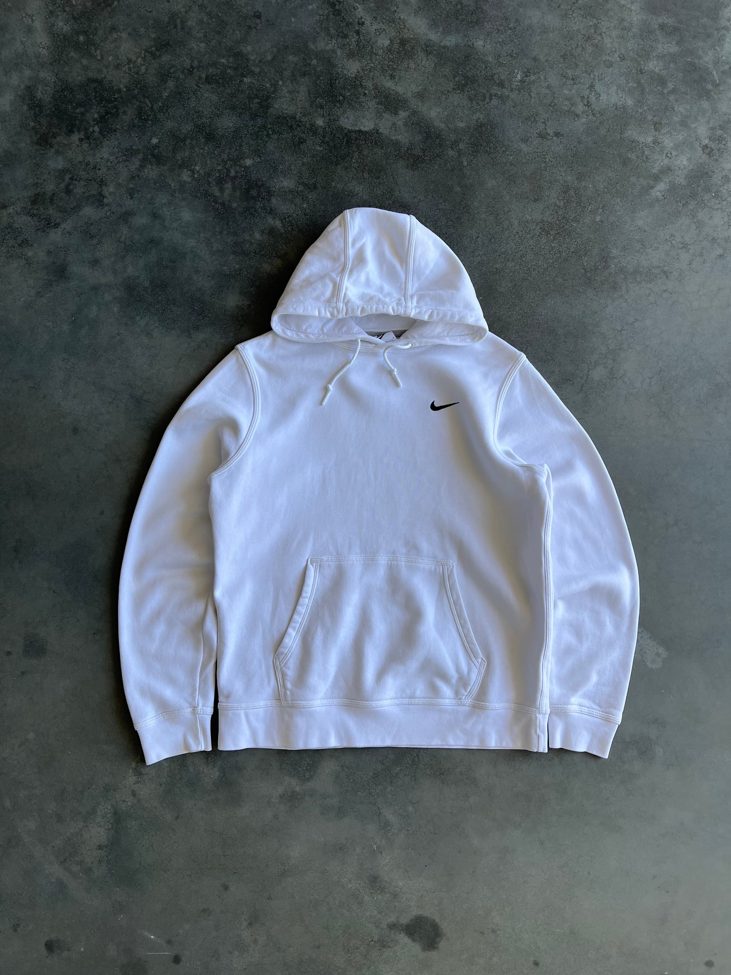 Vintage White Nike Swoosh Hoodie - L