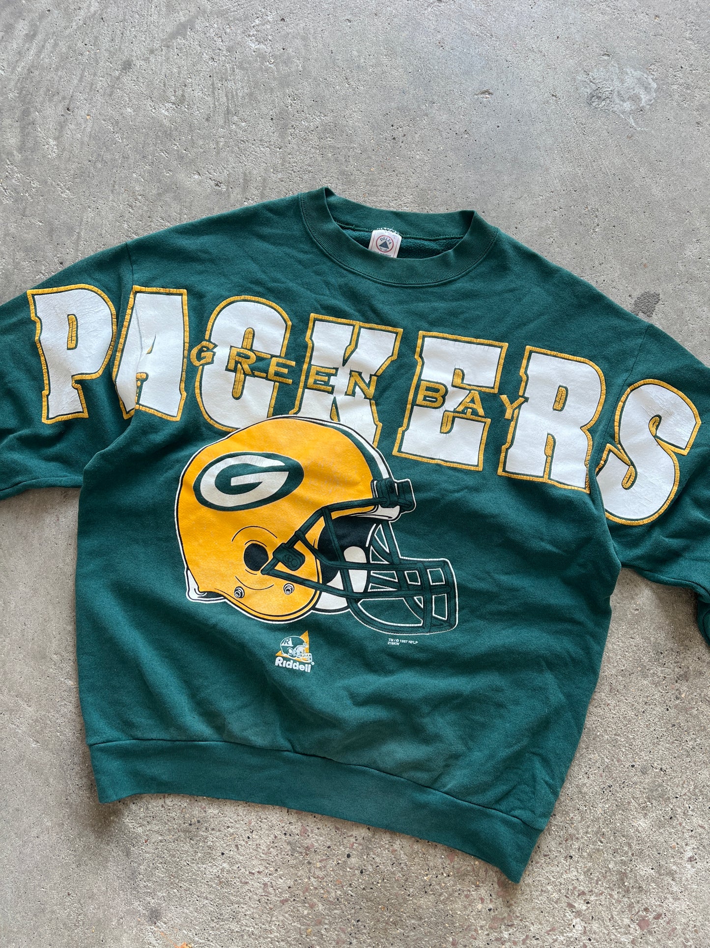 Vintage Green Bay Spellout Crew - XL