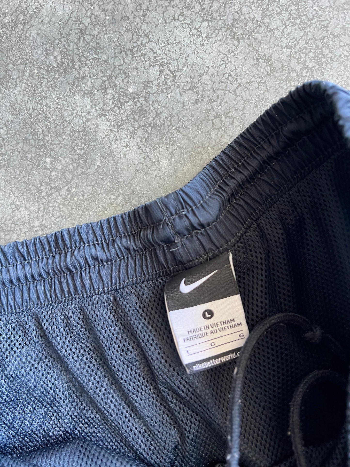 Vintage Navy Blue Nike Swoosh Track Pants - L