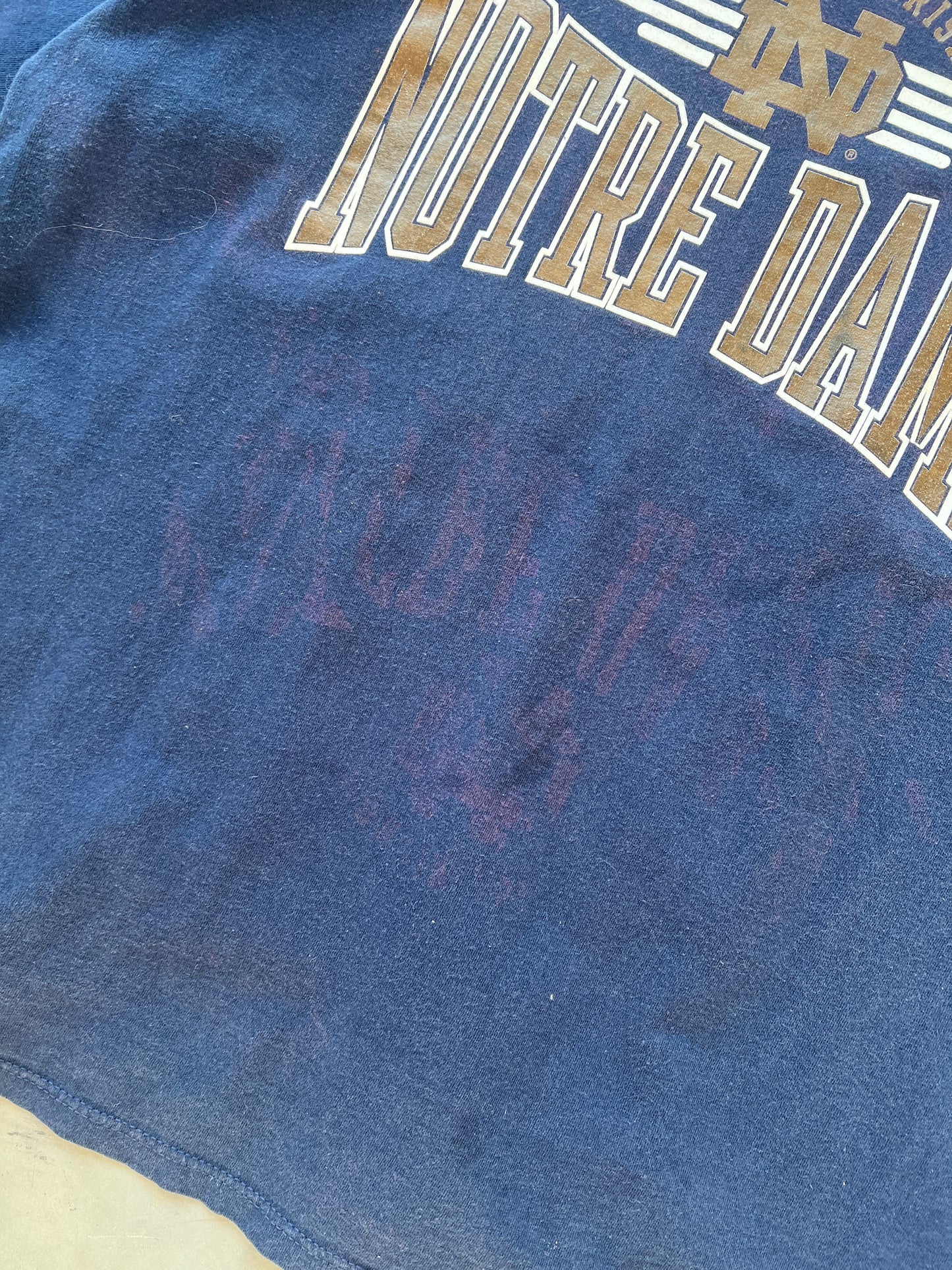 Vintage Navy Notre Dame Shirt - L/XL