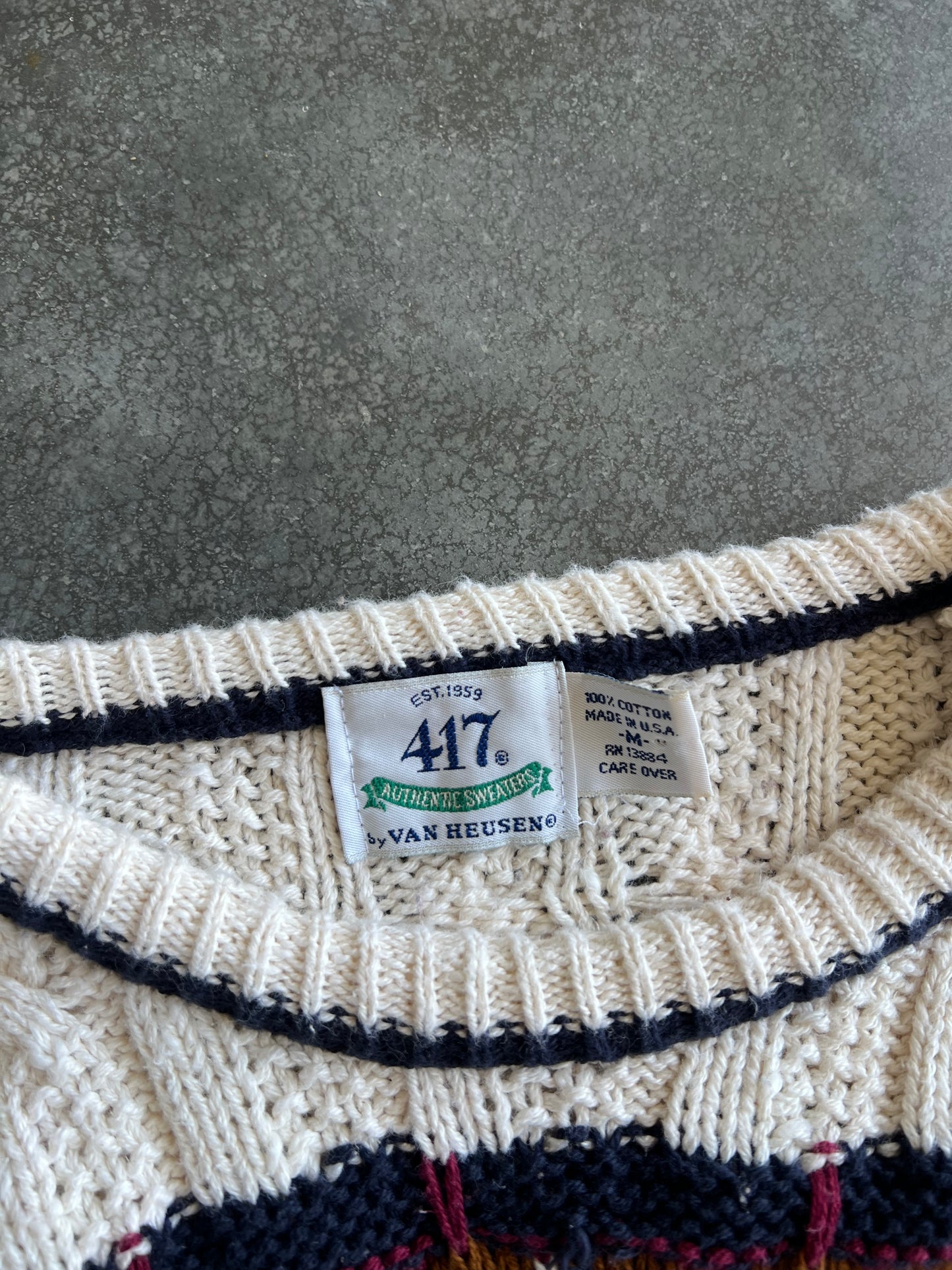 Vintage Cable Knit Tundra Style Sweater - XL
