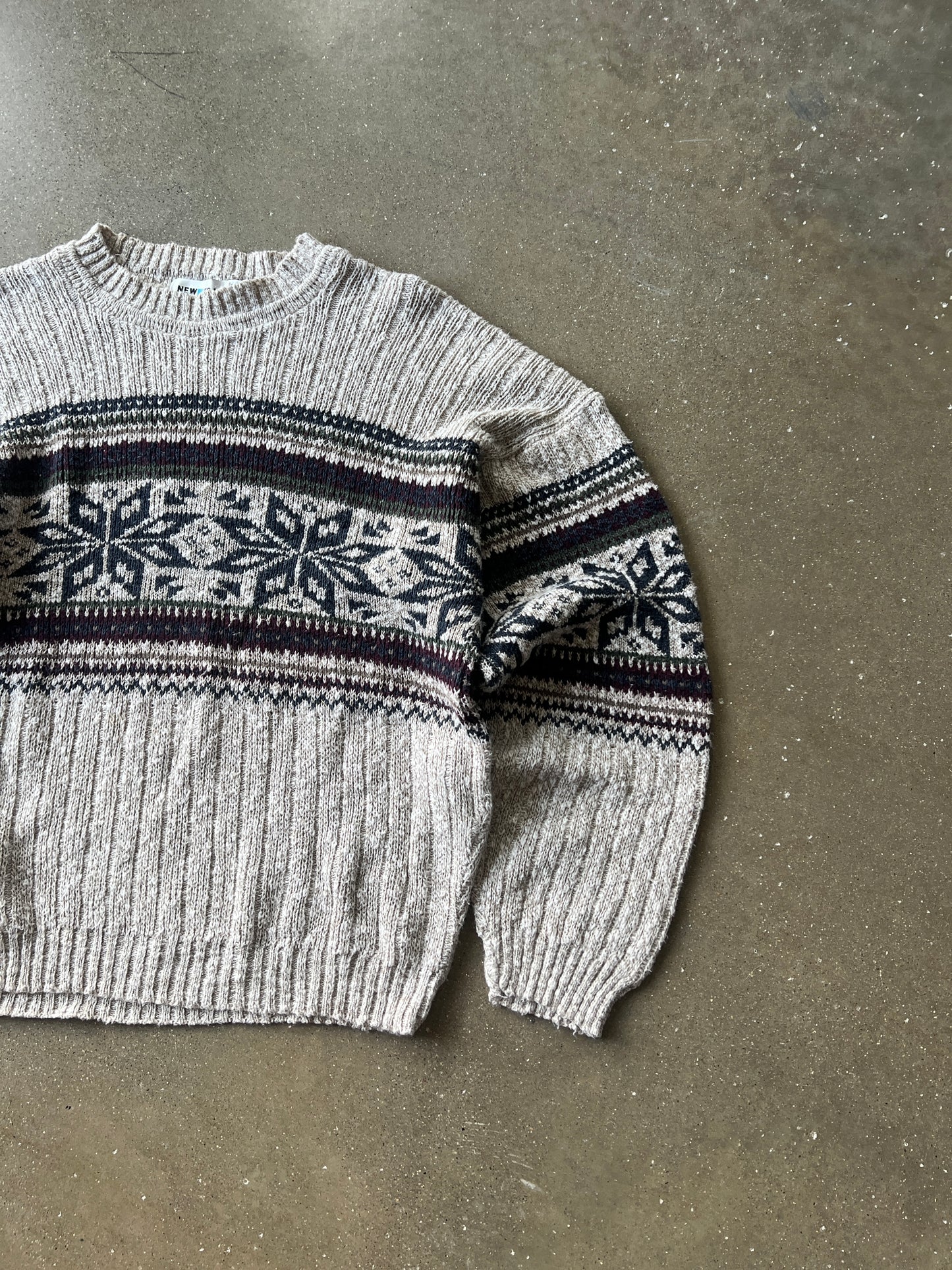 Vintage New Era Snowflake Knit Sweater - XL