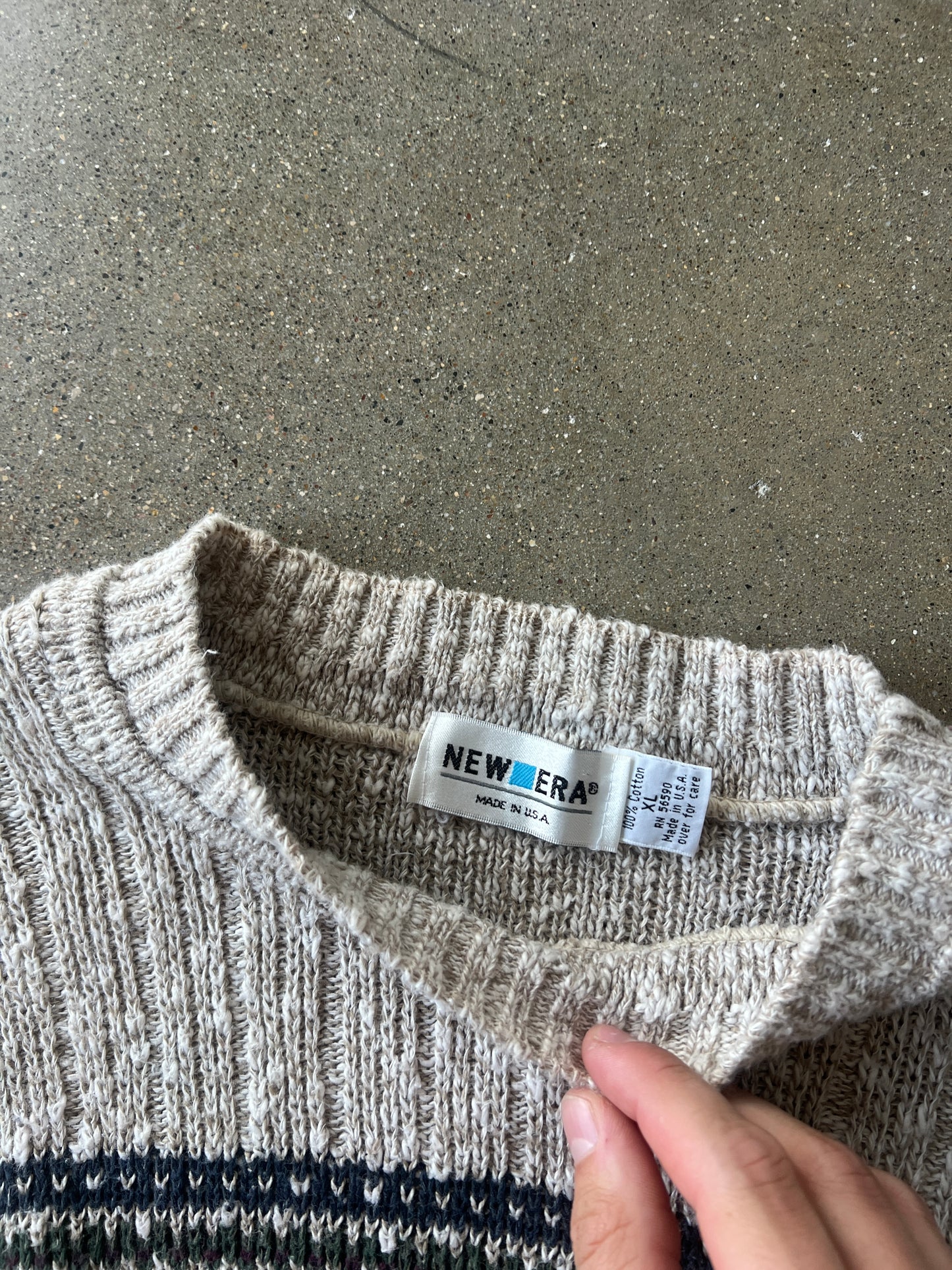 Vintage New Era Snowflake Knit Sweater - XL