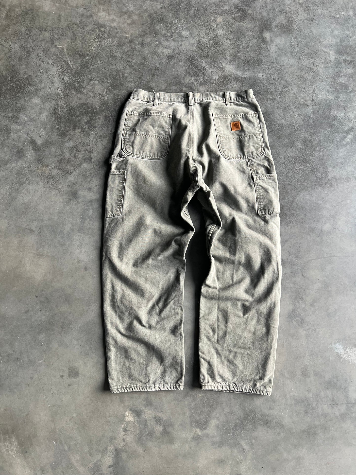 Vintage Faded Green Carhartt Carpenter Pants - 38x30