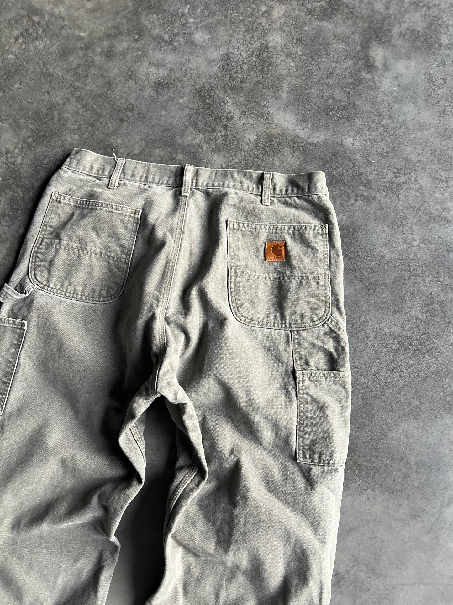Vintage Faded Green Carhartt Carpenter Pants - 38x30