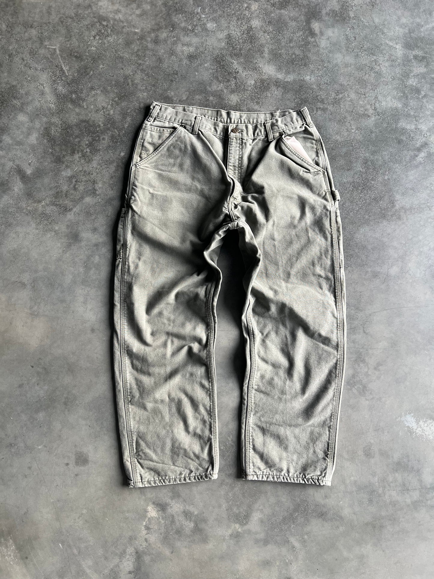 Vintage Faded Green Carhartt Carpenter Pants - 38x30