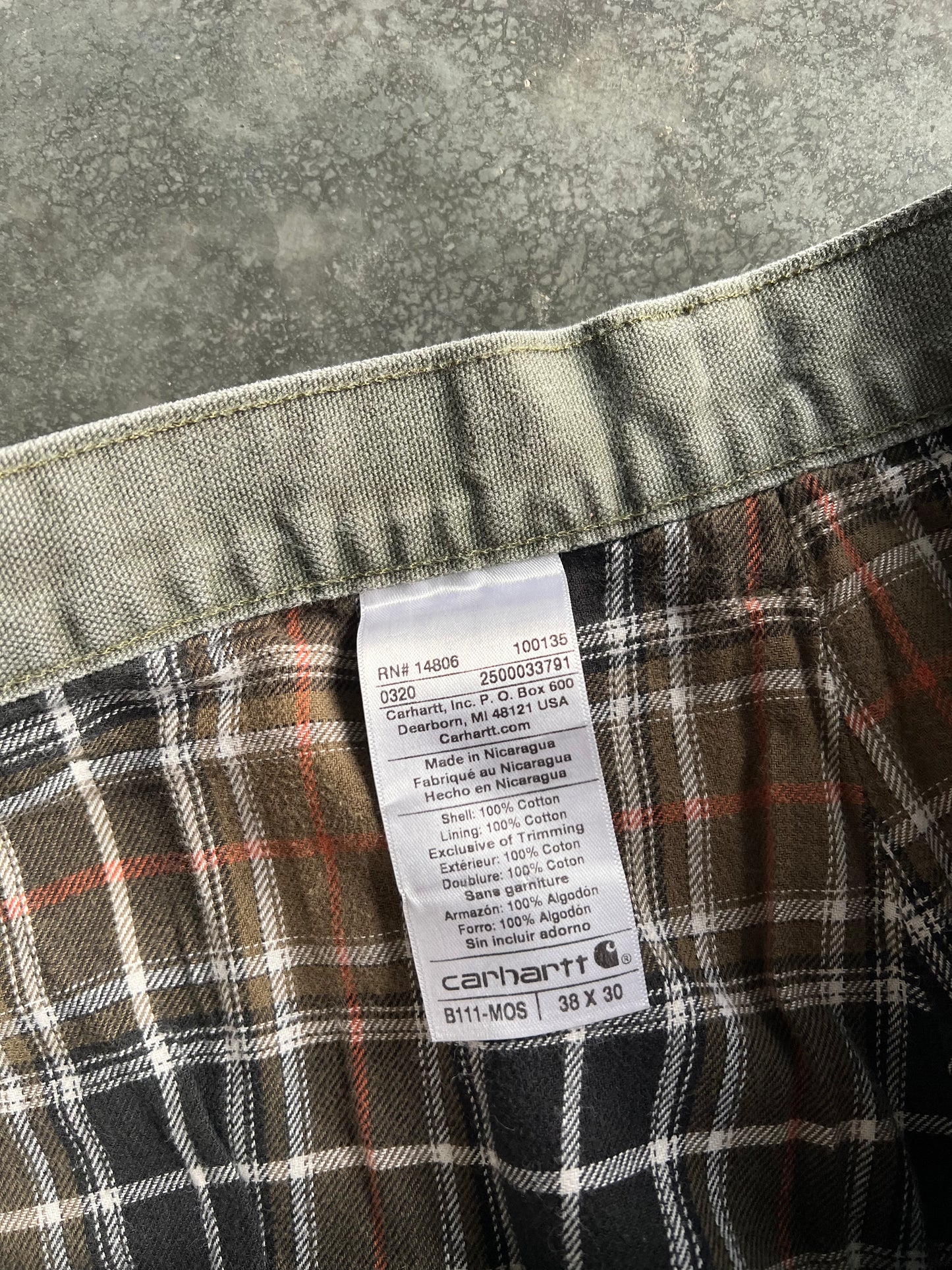 Vintage Faded Green Carhartt Carpenter Pants - 38x30