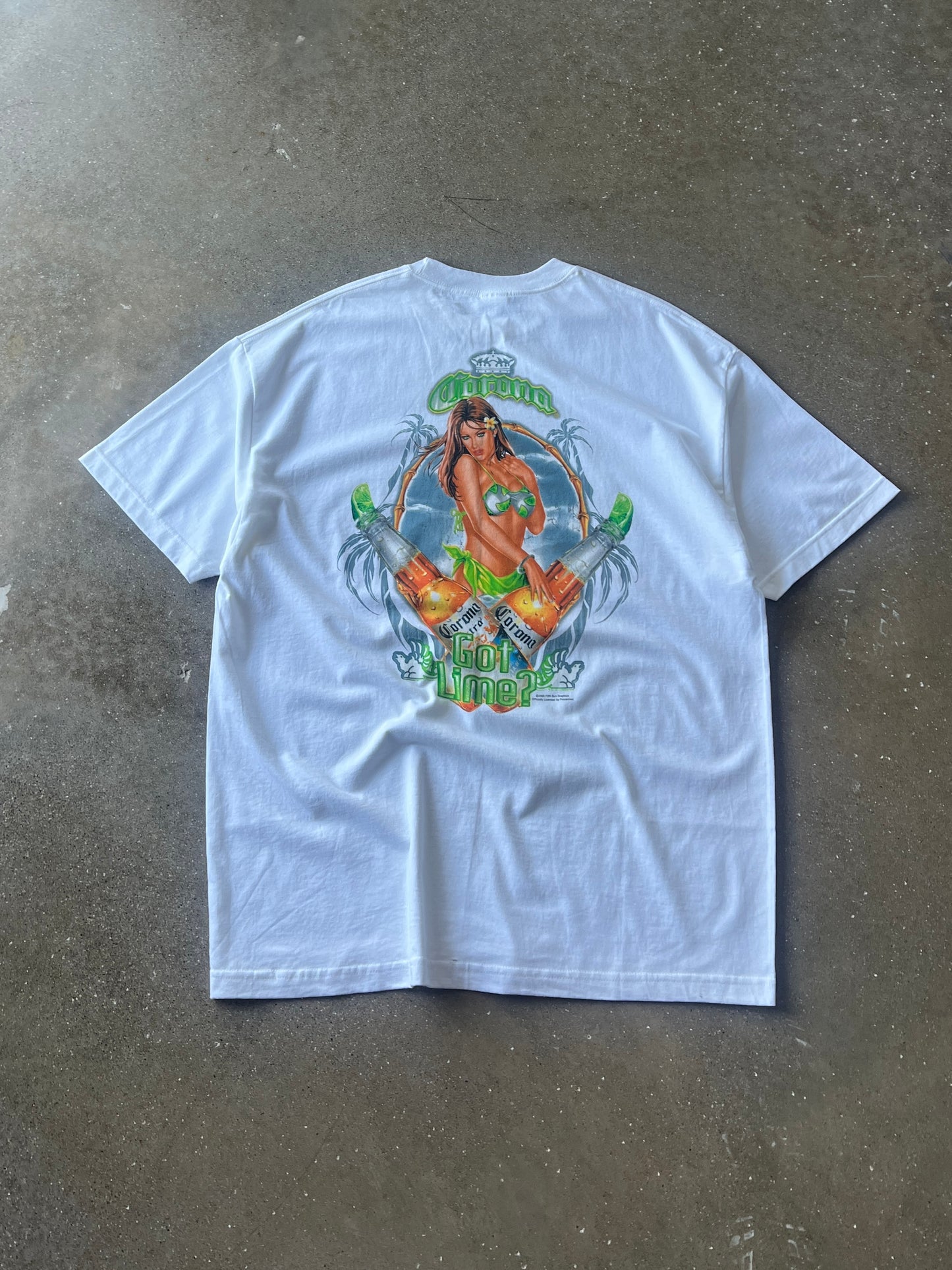 Vintage White Corona Babe T-Shirt - 2XL