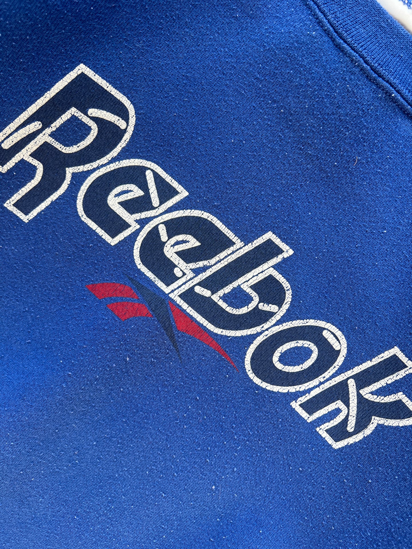 Vintage Blue Reebok Spellout Crew - M/L