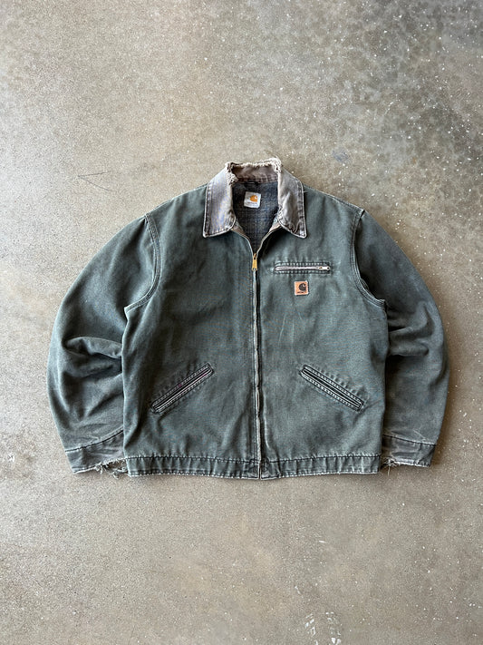 Vintage Faded Moss Green Carhartt Jacket Detroit Jacket - XL