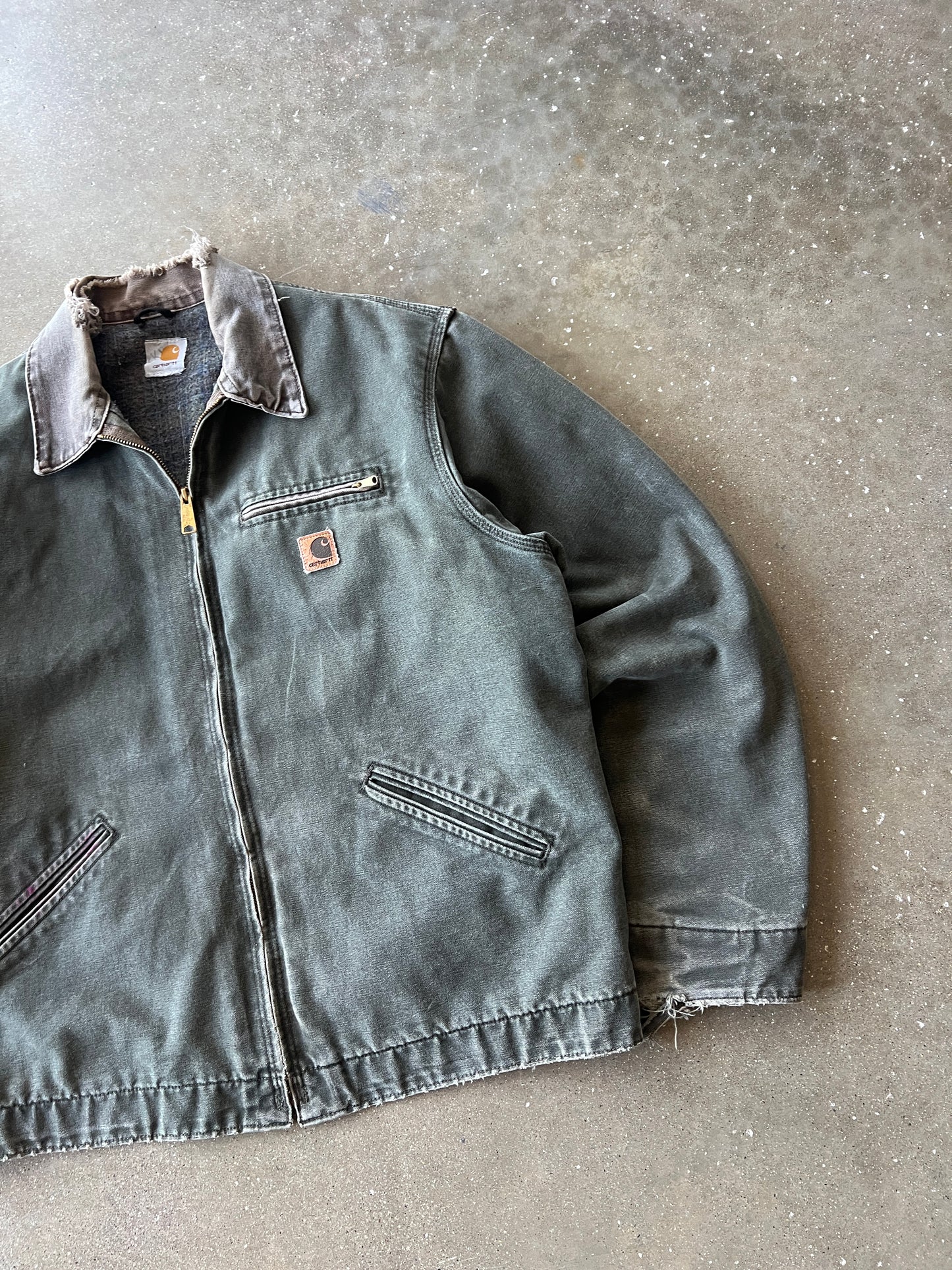 Vintage Faded Moss Green Carhartt Jacket Detroit Jacket - XL