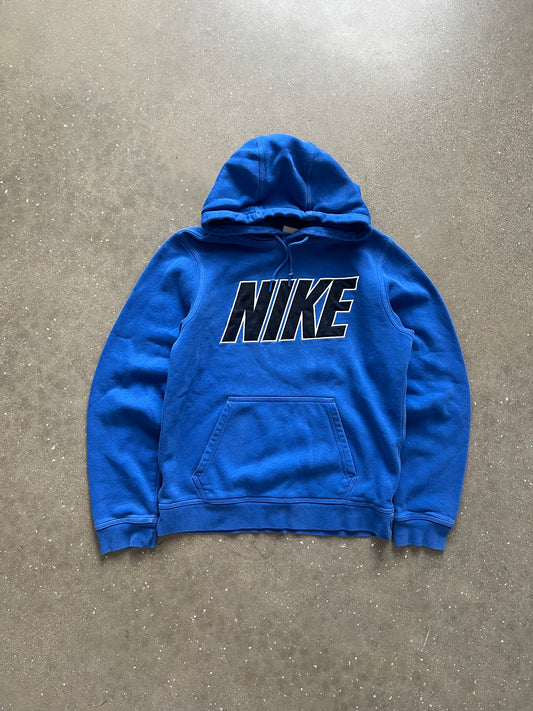 Vintage Blue Nike Spellout Hoodie - S