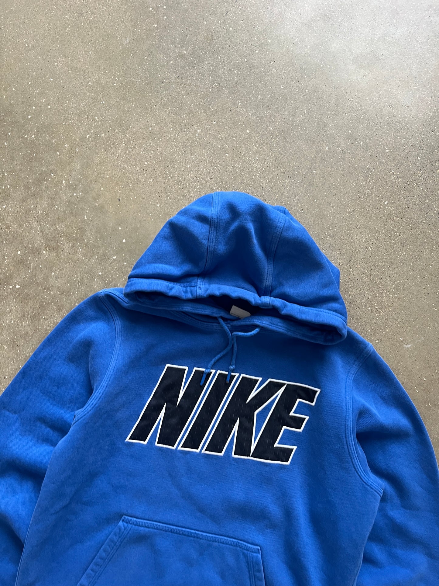 Vintage Blue Nike Spellout Hoodie - S