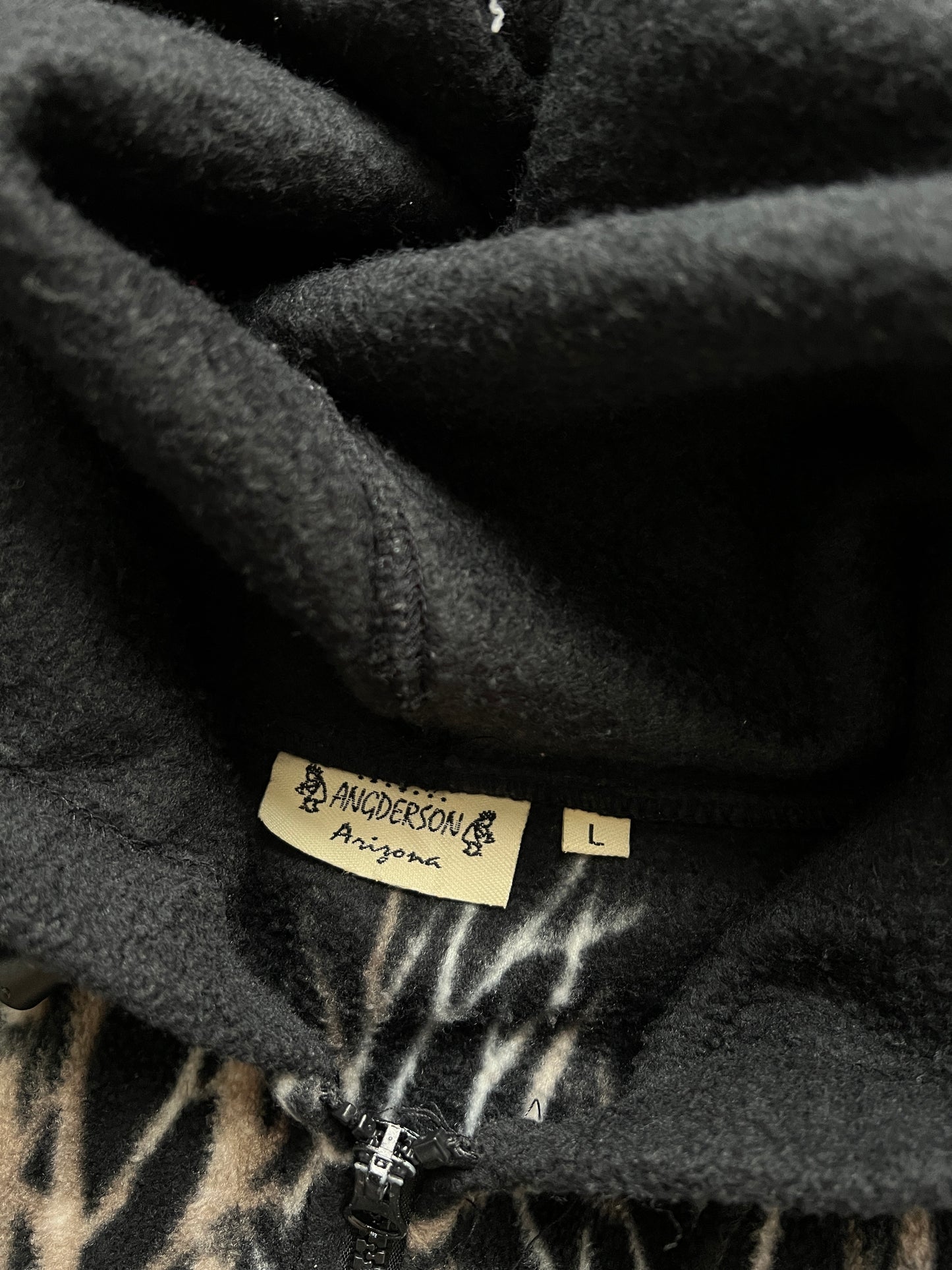 Vintage Black Fox Fleece Jacket - L