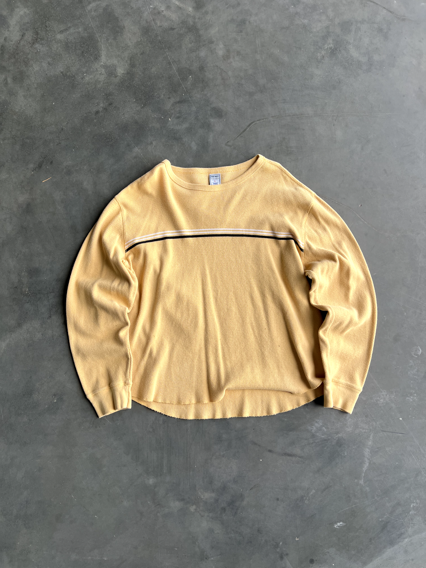 Vintage Yellow Stripe Sweater - L