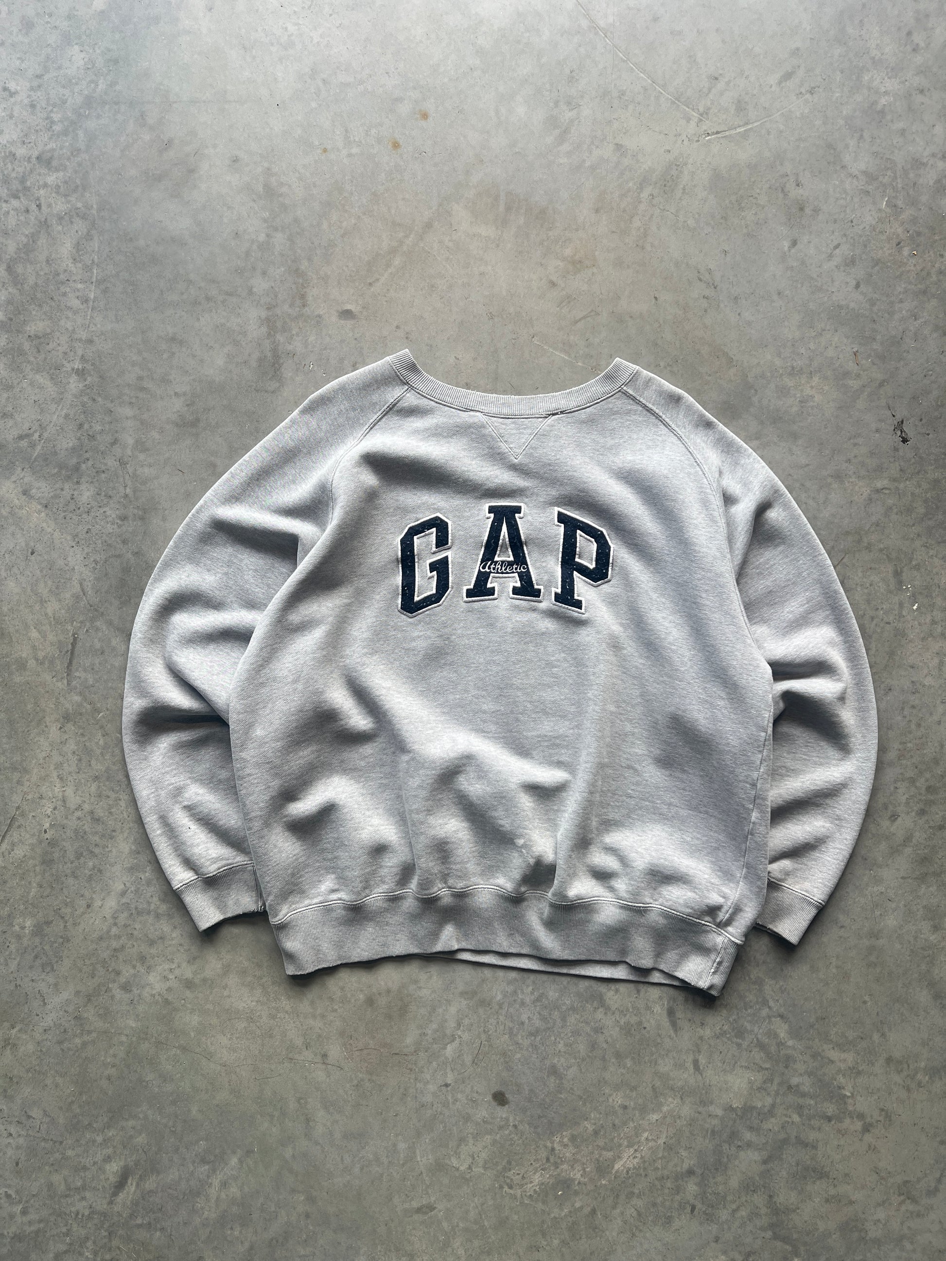 Vintage Grey Gap Spellout Crew - XL/XXL