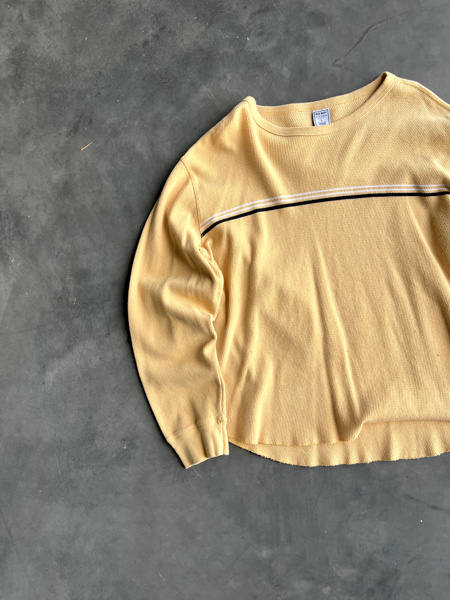 Vintage Yellow Stripe Sweater - L