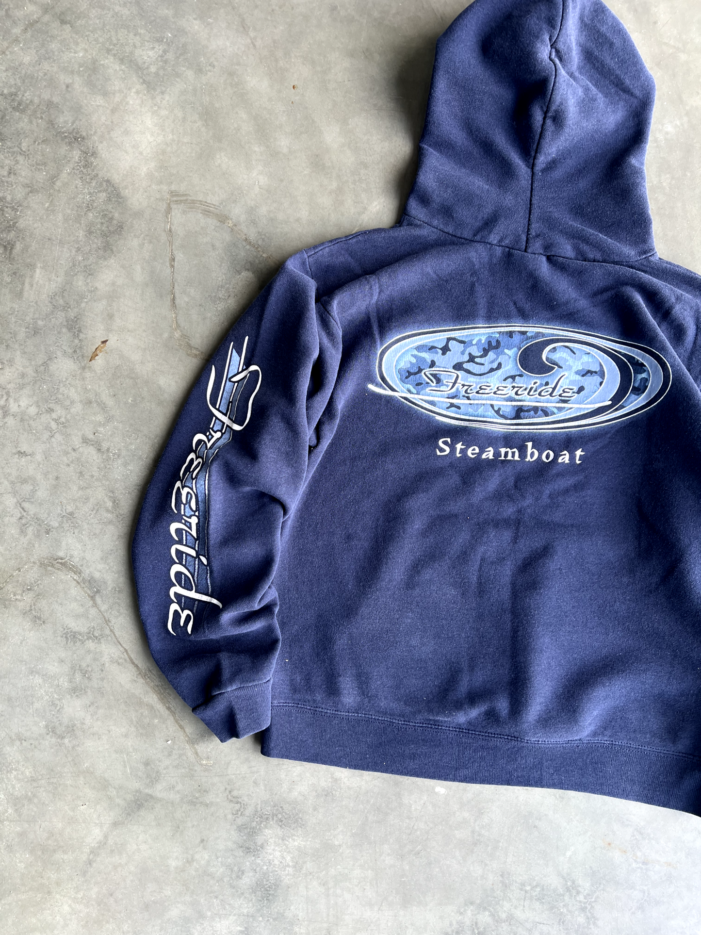 Vintage Navy Blue Surf Hoodie - L