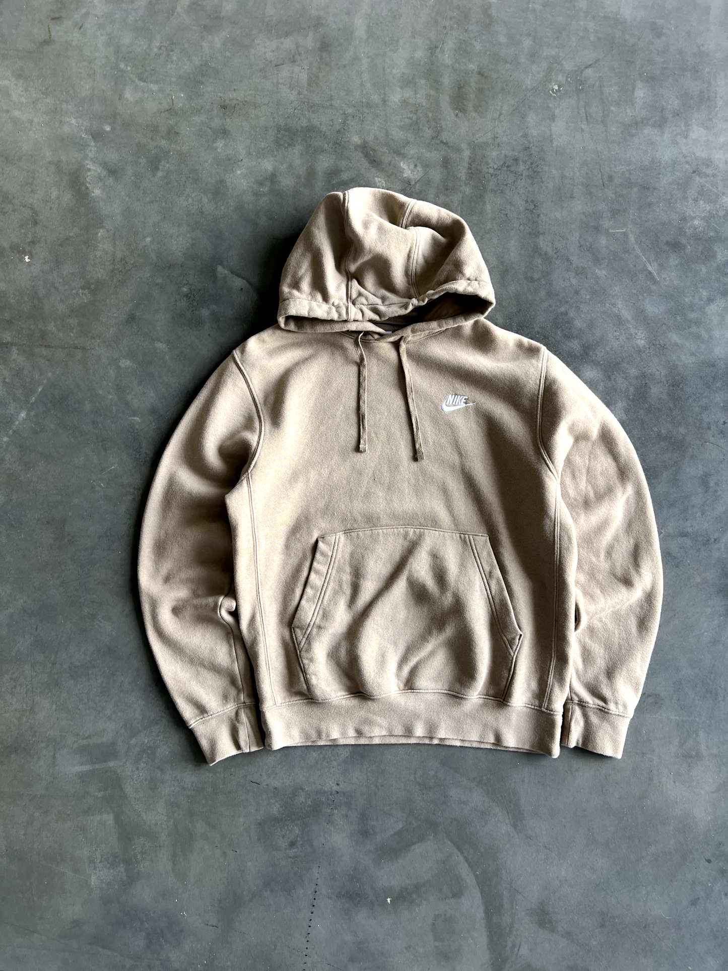 Vintage Cream Nike Swoosh Hoodie - S