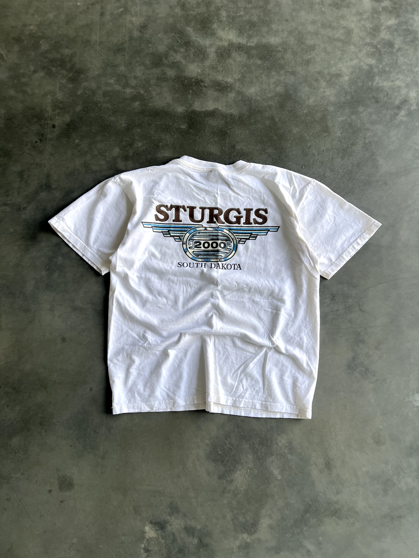 Vintage White Sturgis Tee - L