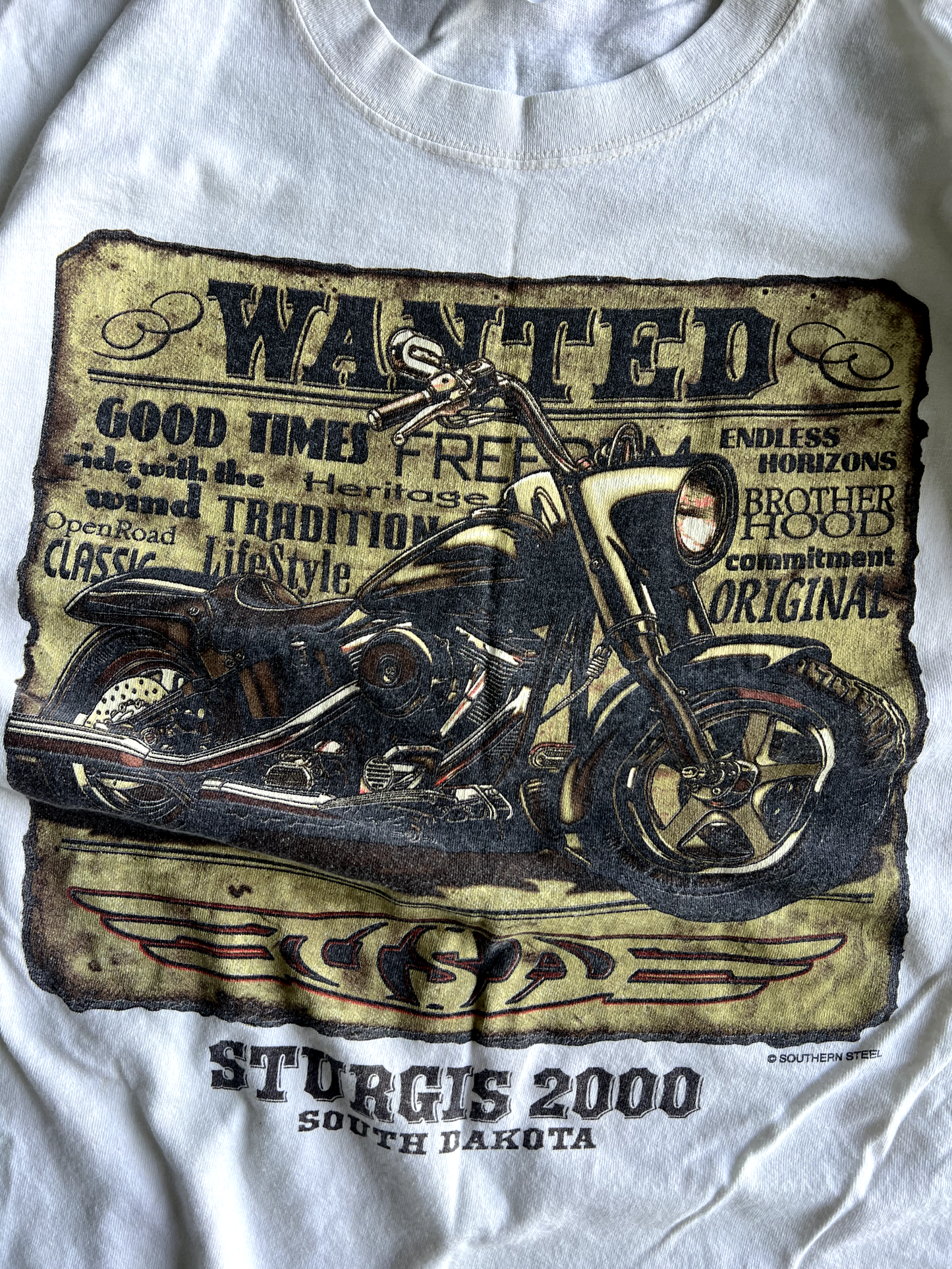 Vintage White Sturgis Tee - L