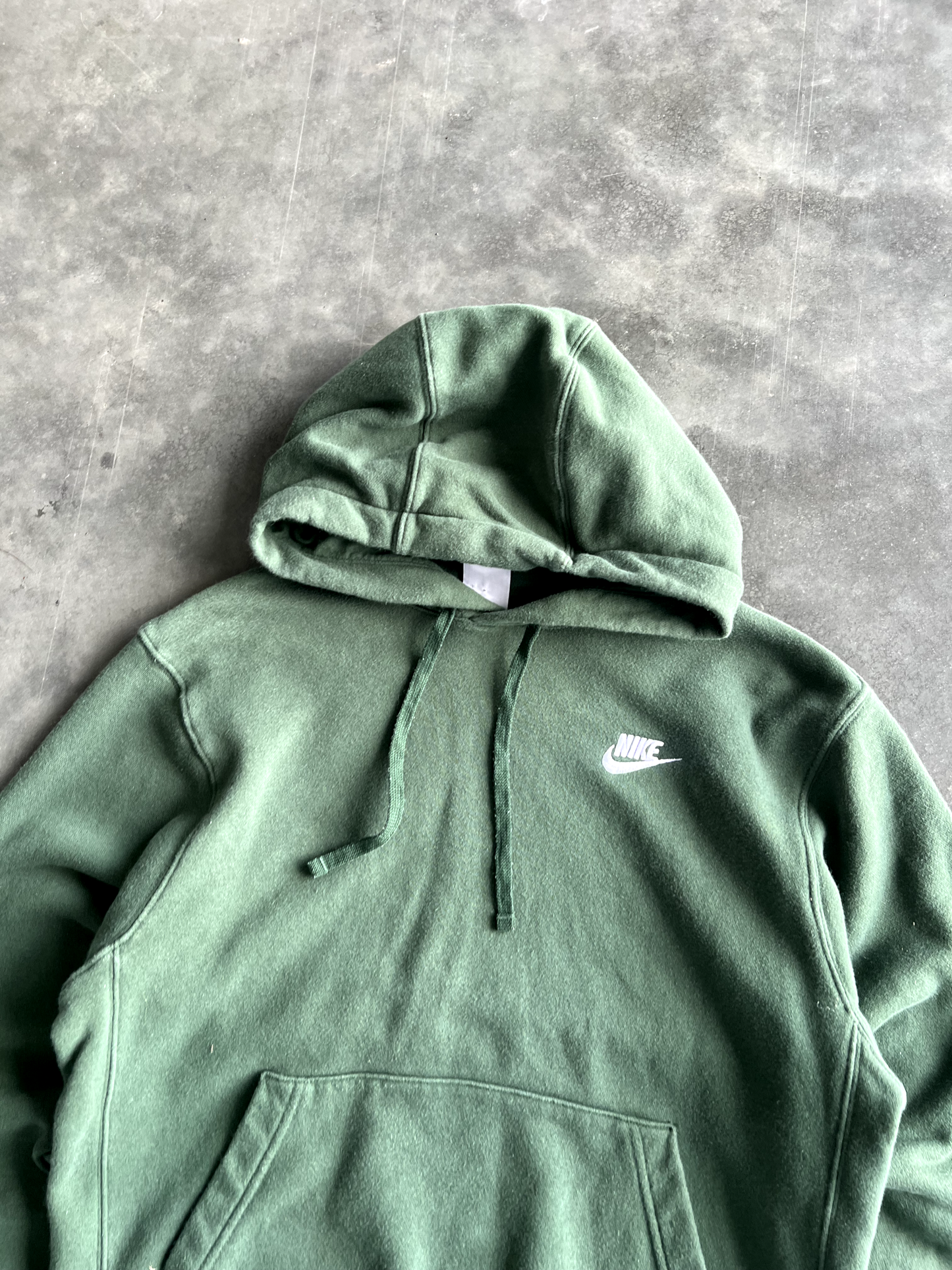 Vintage Green Nike Swoosh Hoodie - S