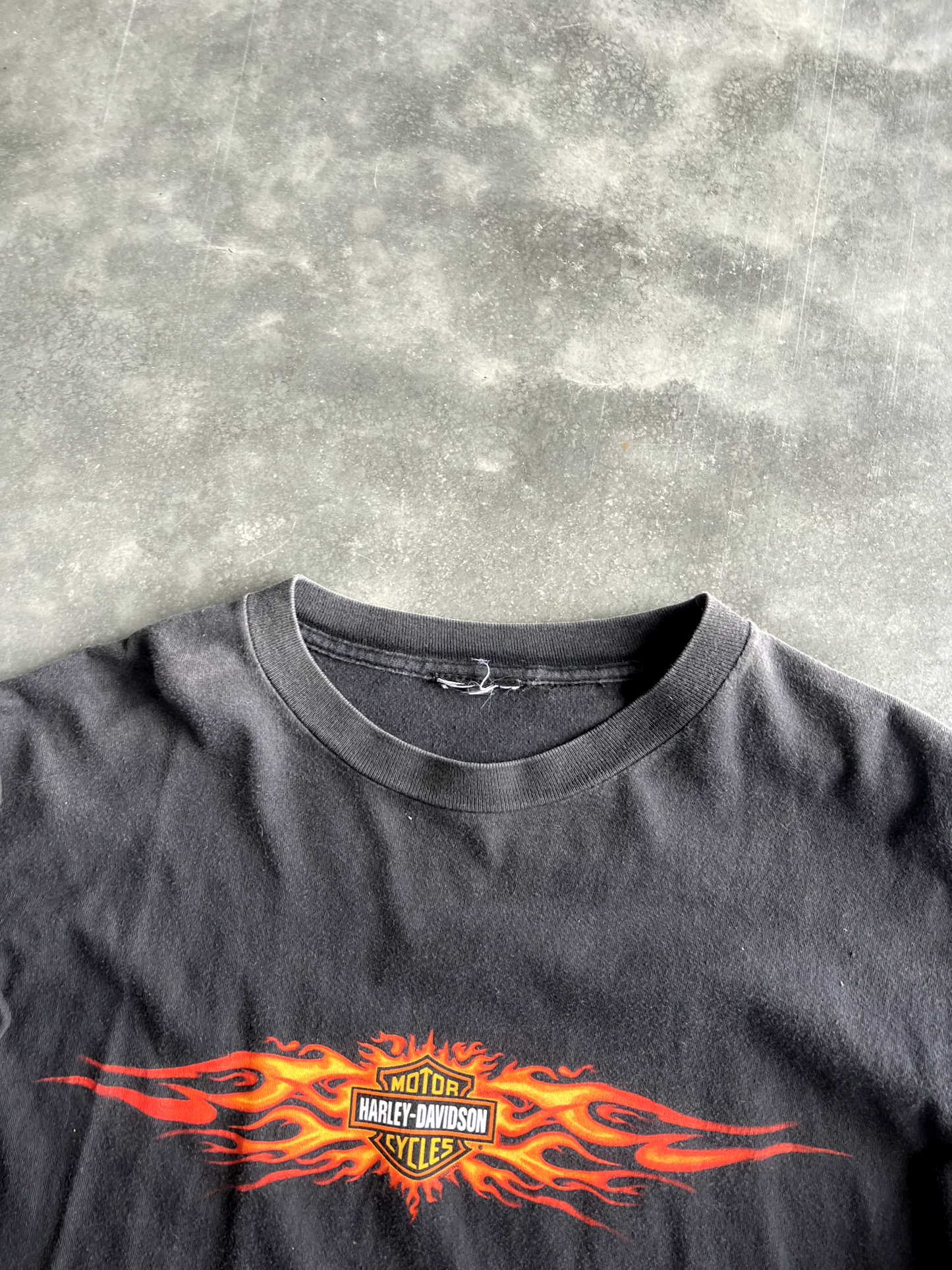 Vintage Black Harley Flame Long Sleeve - L