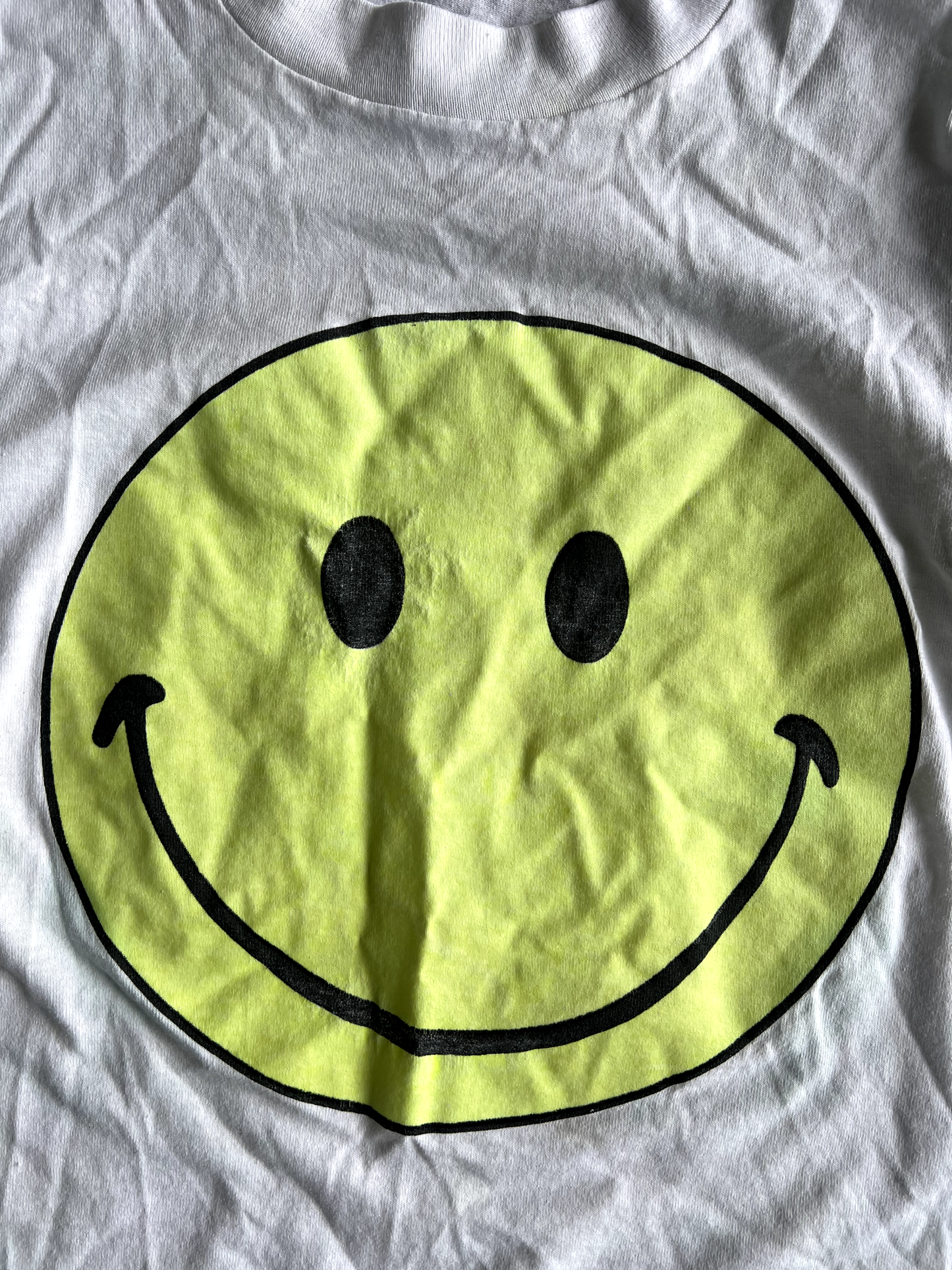 Vintage White Smiley Tee - S