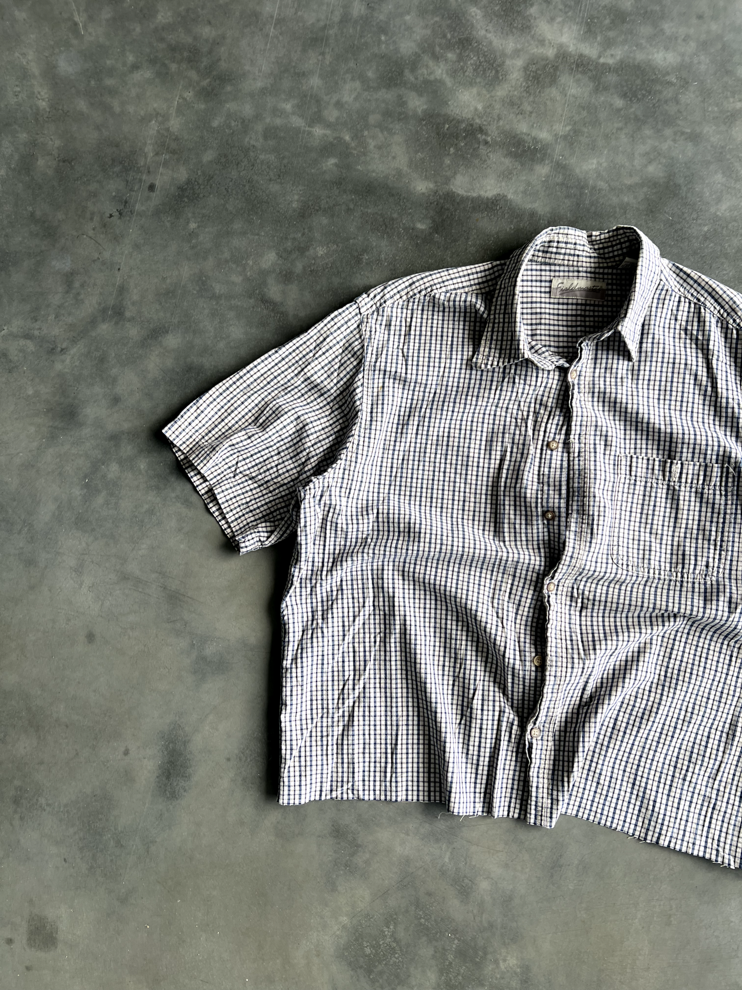Vintage Black And White Striped Button Up Tee - L