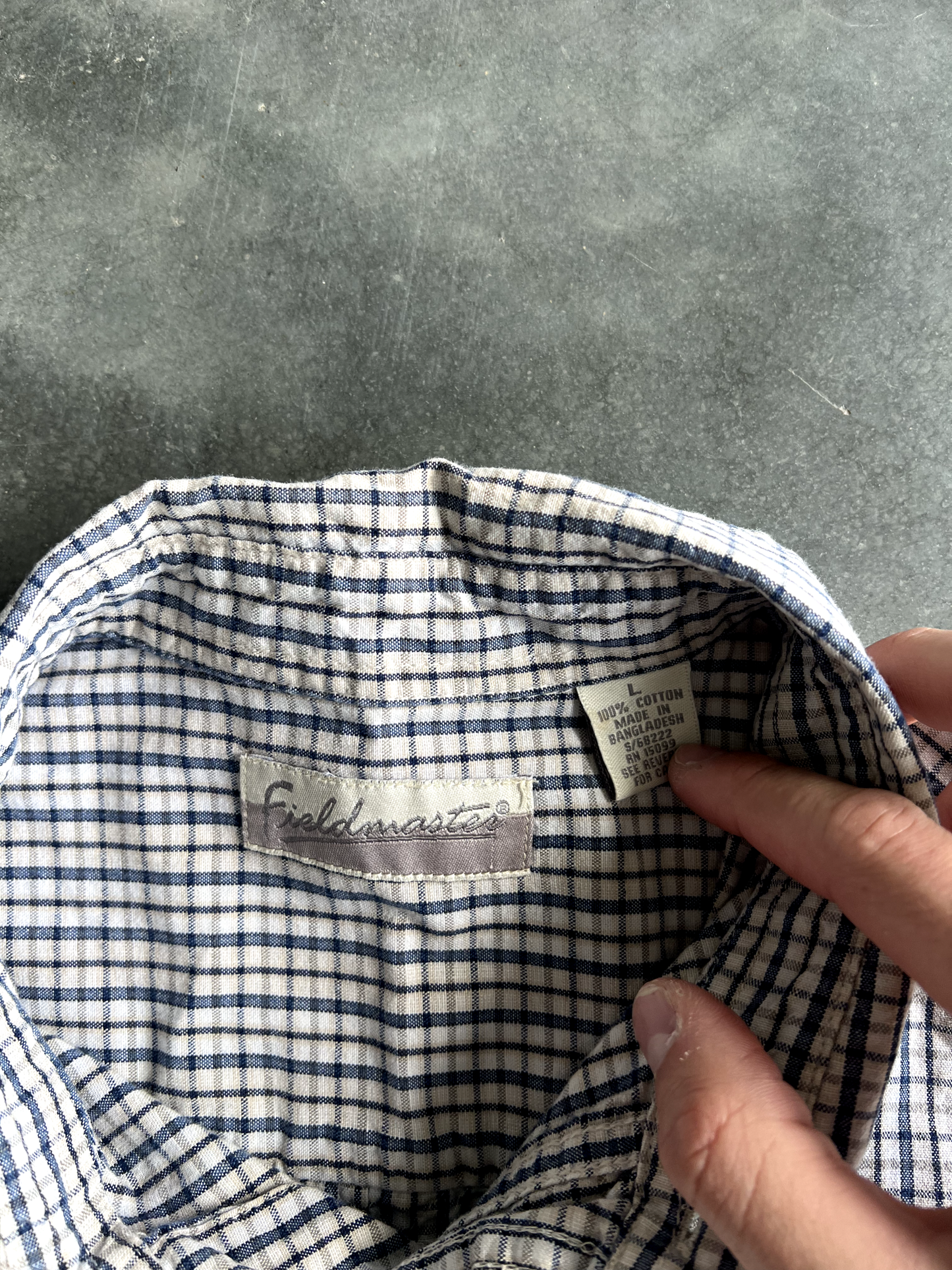 Vintage Black And White Striped Button Up Tee - L