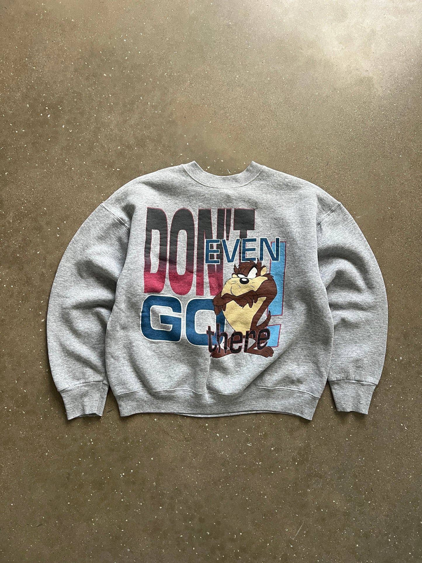 Vintage Grey Tasmanian Devil Crew - L