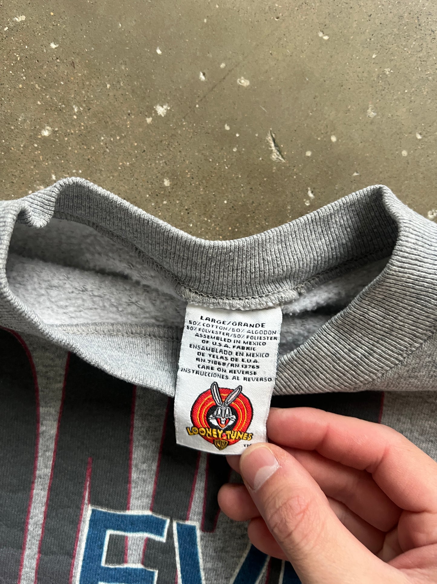 Vintage Grey Tasmanian Devil Crew - L