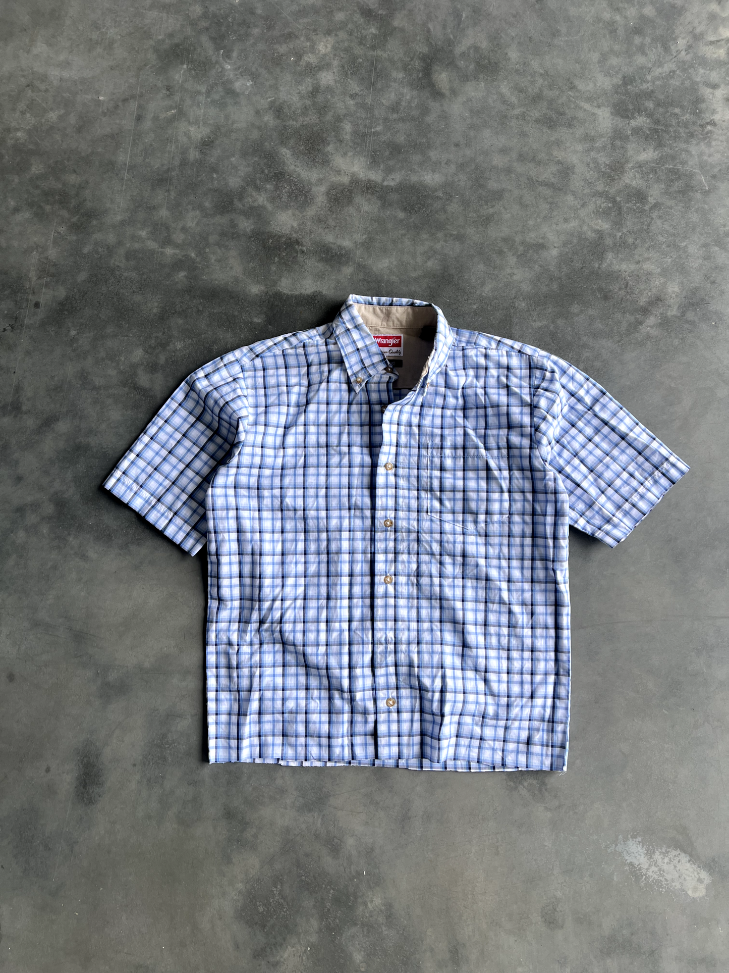 Vintage Blue Striped Button Up Tee - S