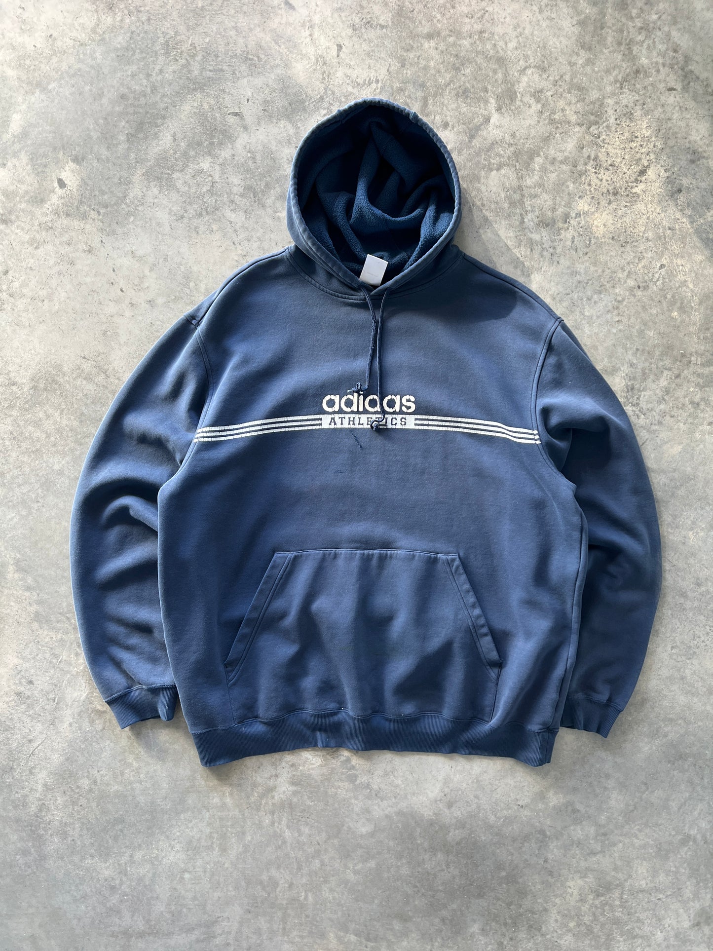 Vintage Blue Adidas Spellout Hoodie - XL/XXL