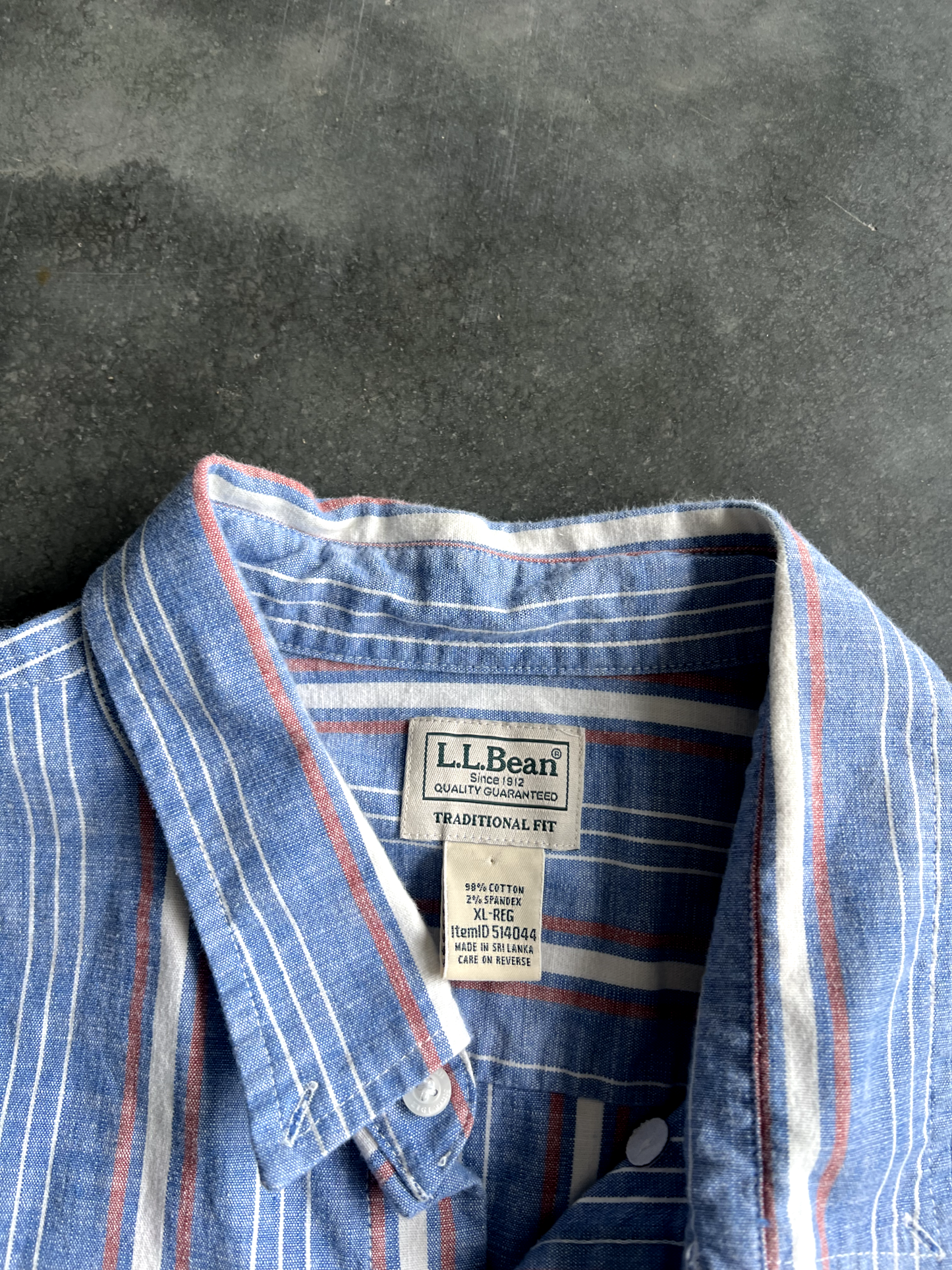 Vintage Blue Striped Button Up Tee - XL