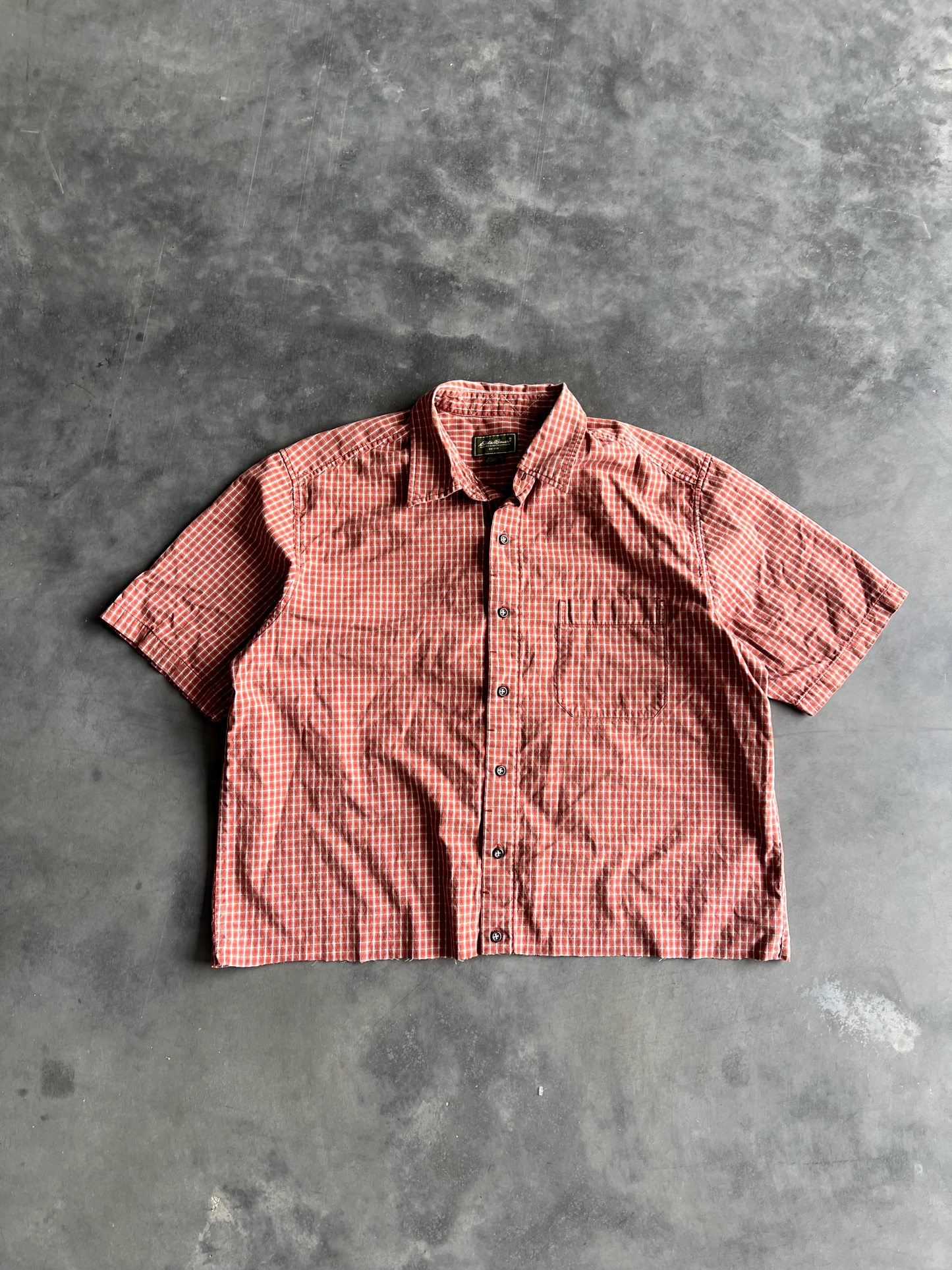 Vintage Red Striped Button Up Tee - XLT
