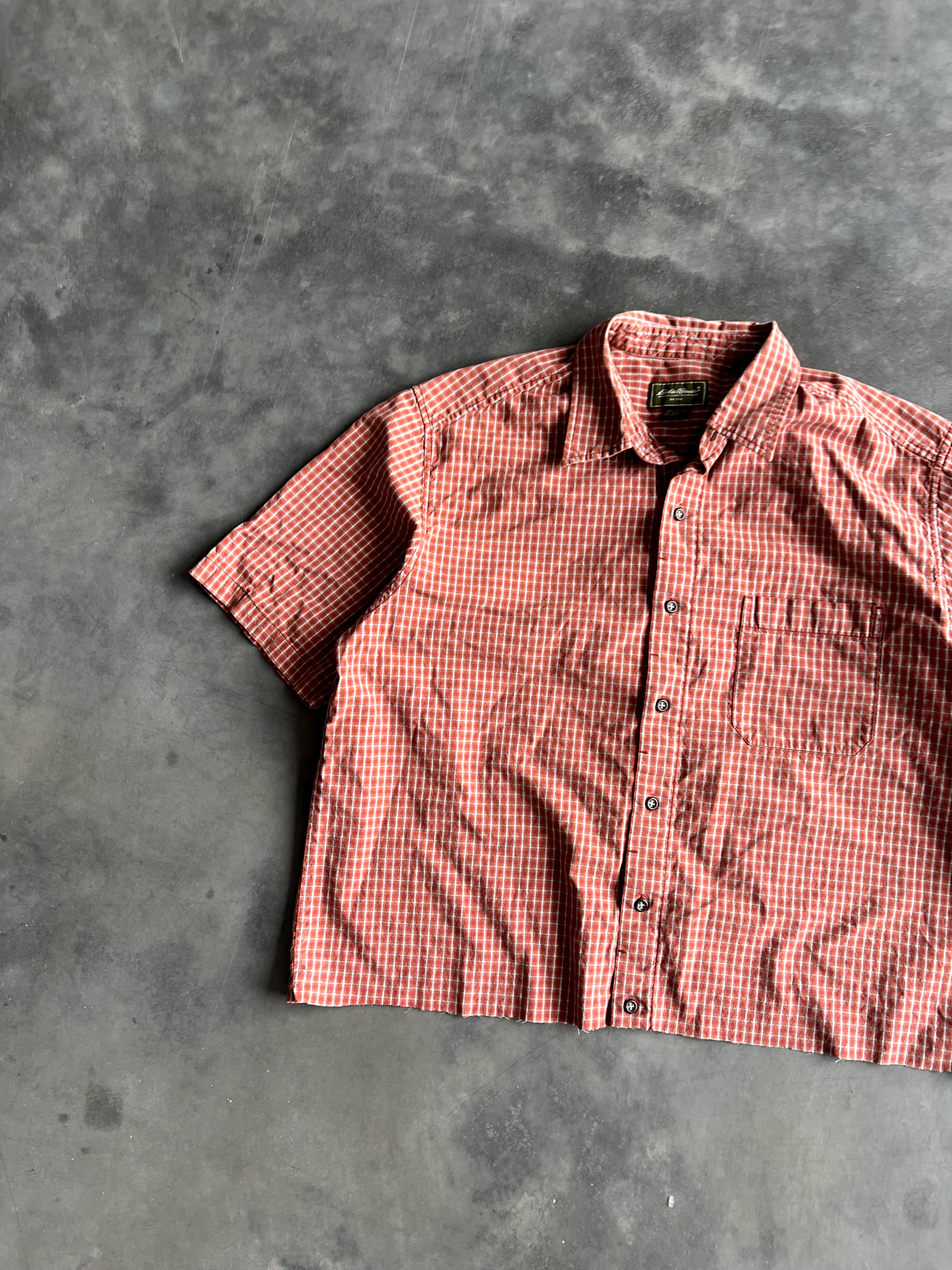 Vintage Red Striped Button Up Tee - XLT