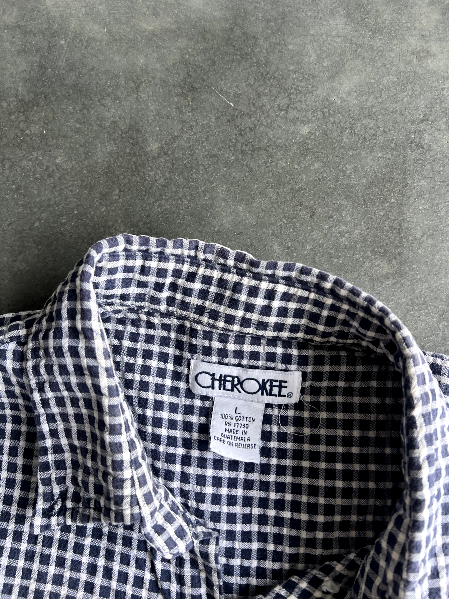 Vintage Black And White Striped Button Up Tee - L