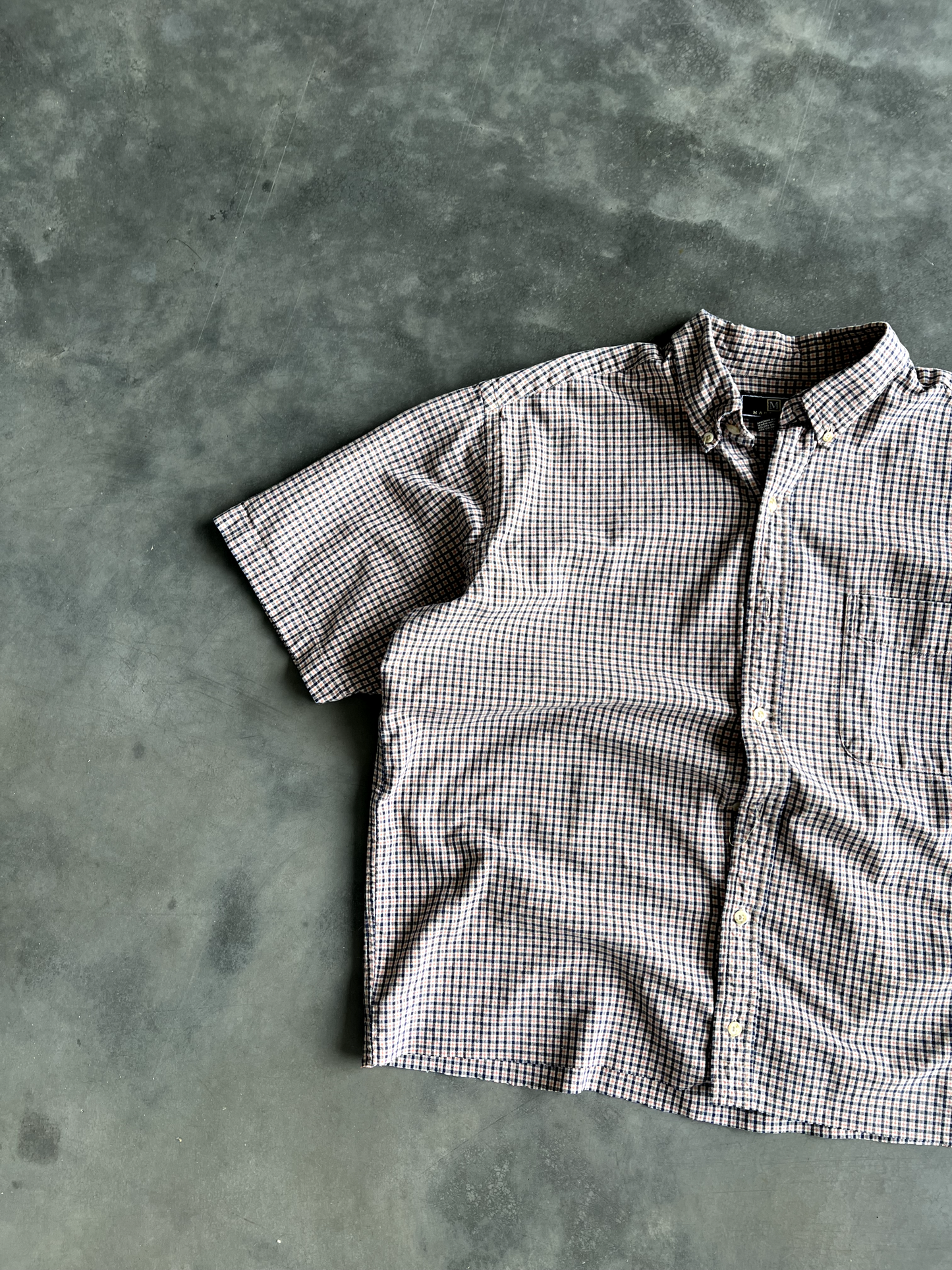 Vintage Black And White Striped Button Up Tee - L