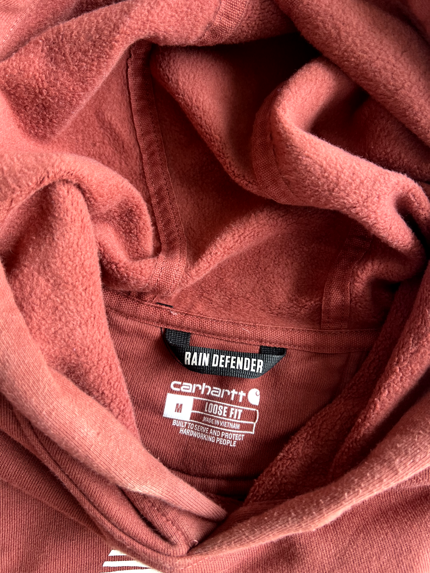 Vintage Red Carhartt Hoodie - M